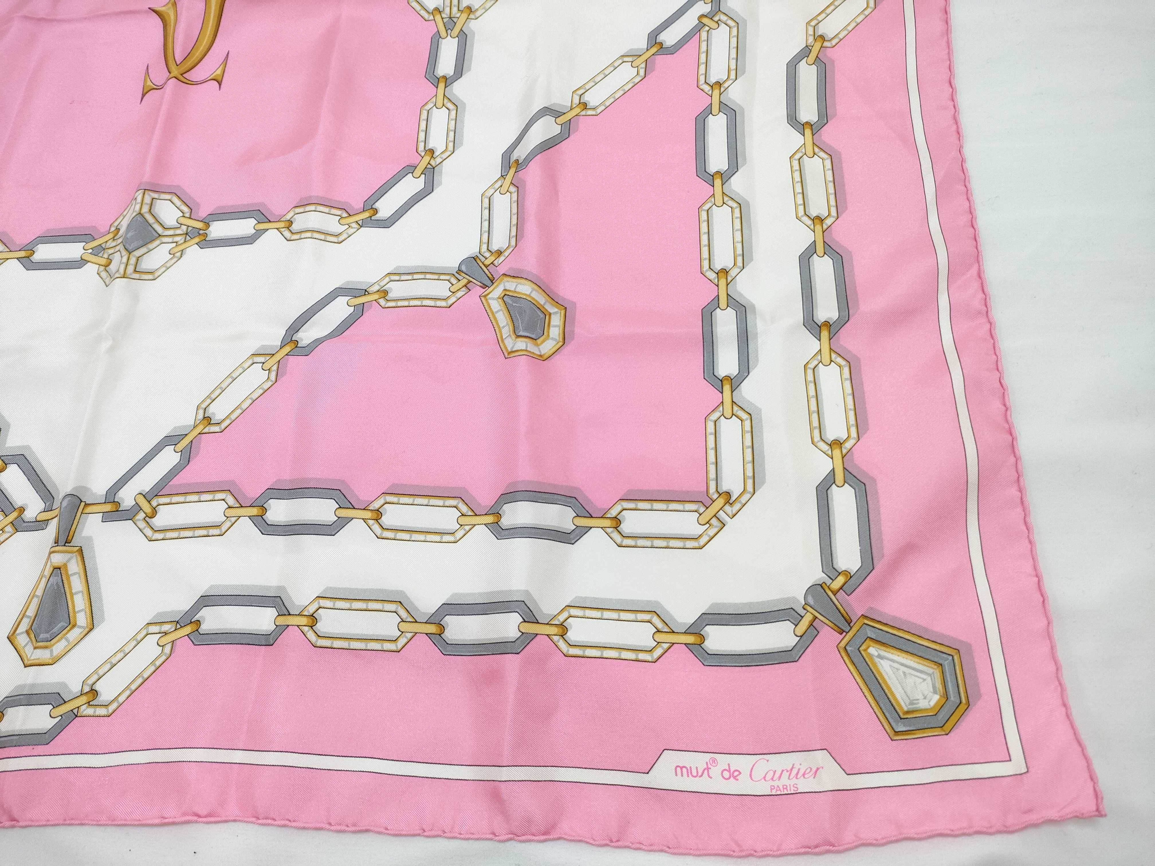 Must de Cartier Paris Silk Twill Scarf with Jewelry Motif