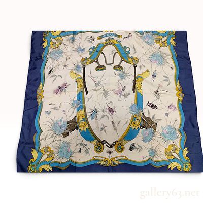 Hermes Ingrid Silk Scarf. This Hermes silk twill scarf, titled Ingrid, features a design by 