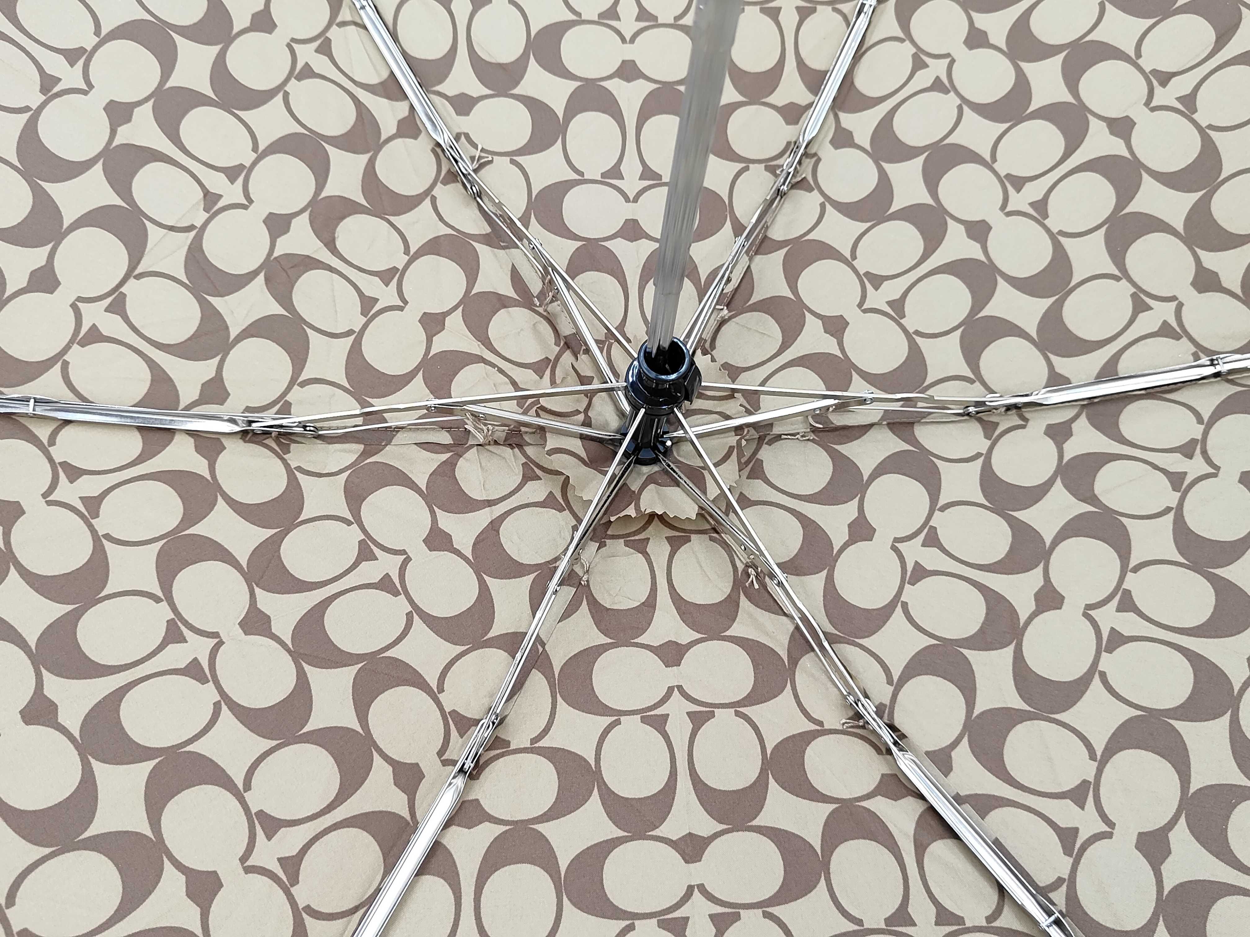 Coach UV Protection Signature Mini Umbrella with Matching Sleeve and Storage Bag