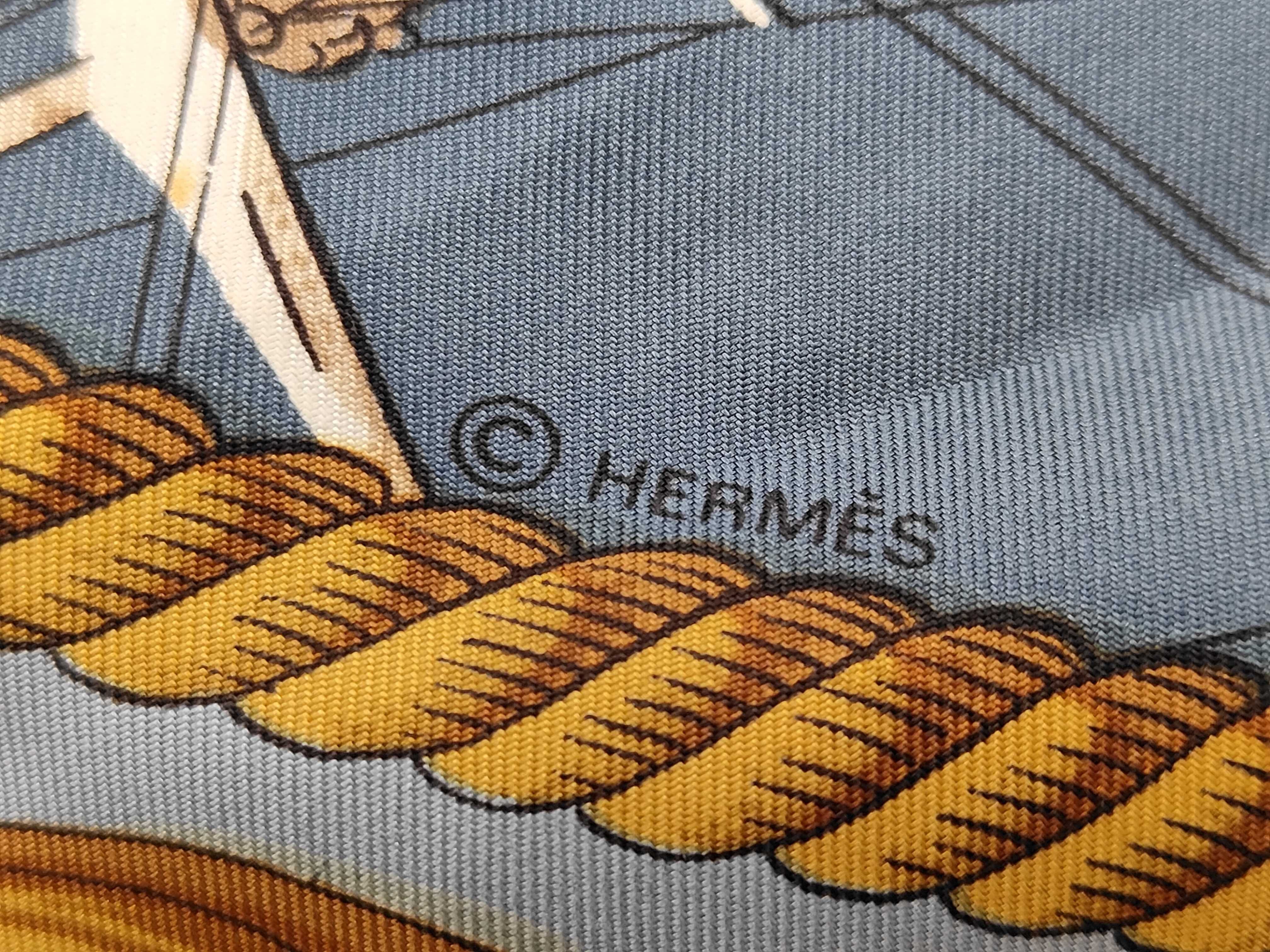Hermes Marine et Cavalerie Silk Scarf