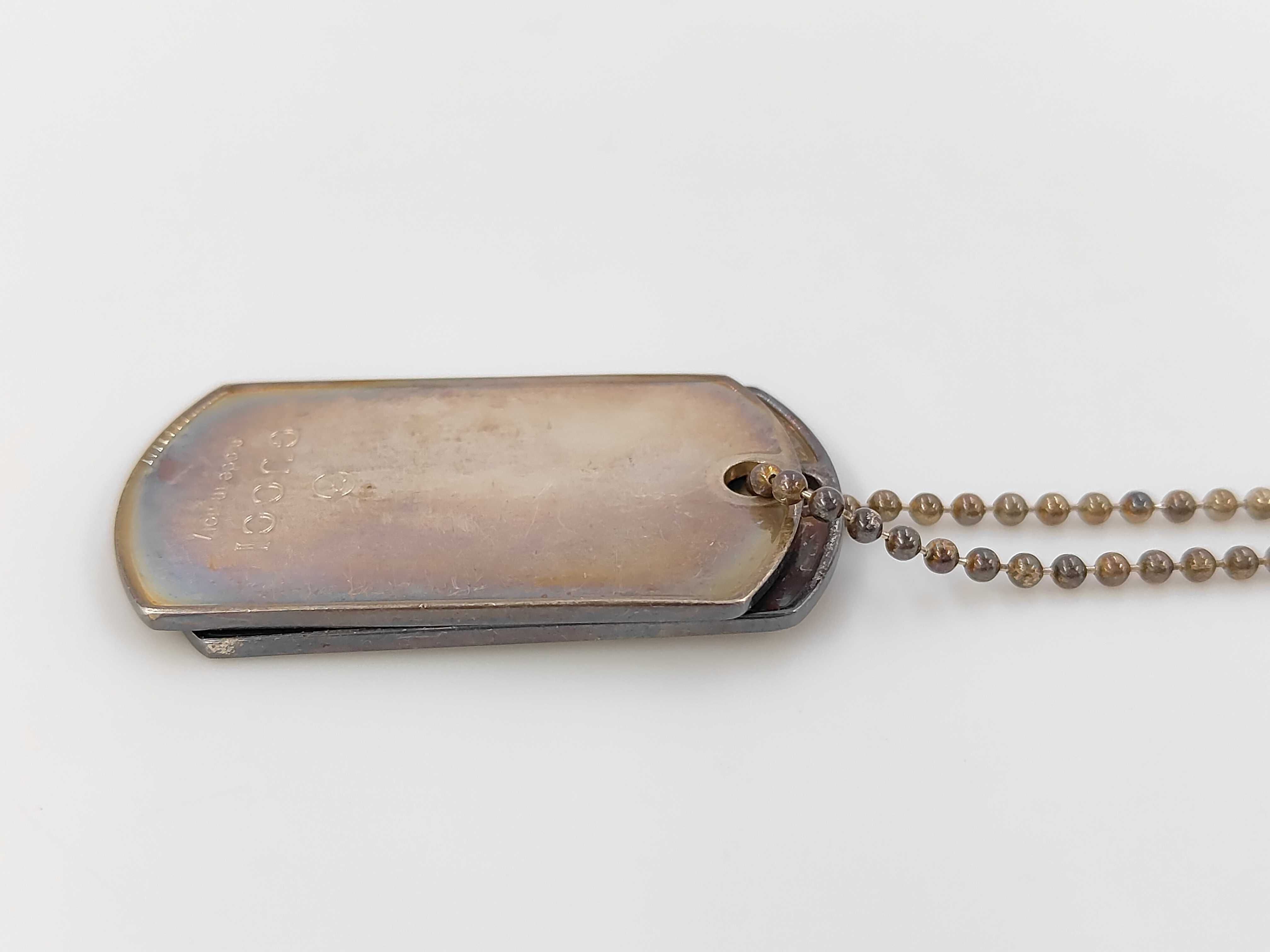 Gucci Sterling Silver Double Dog Tag Necklace