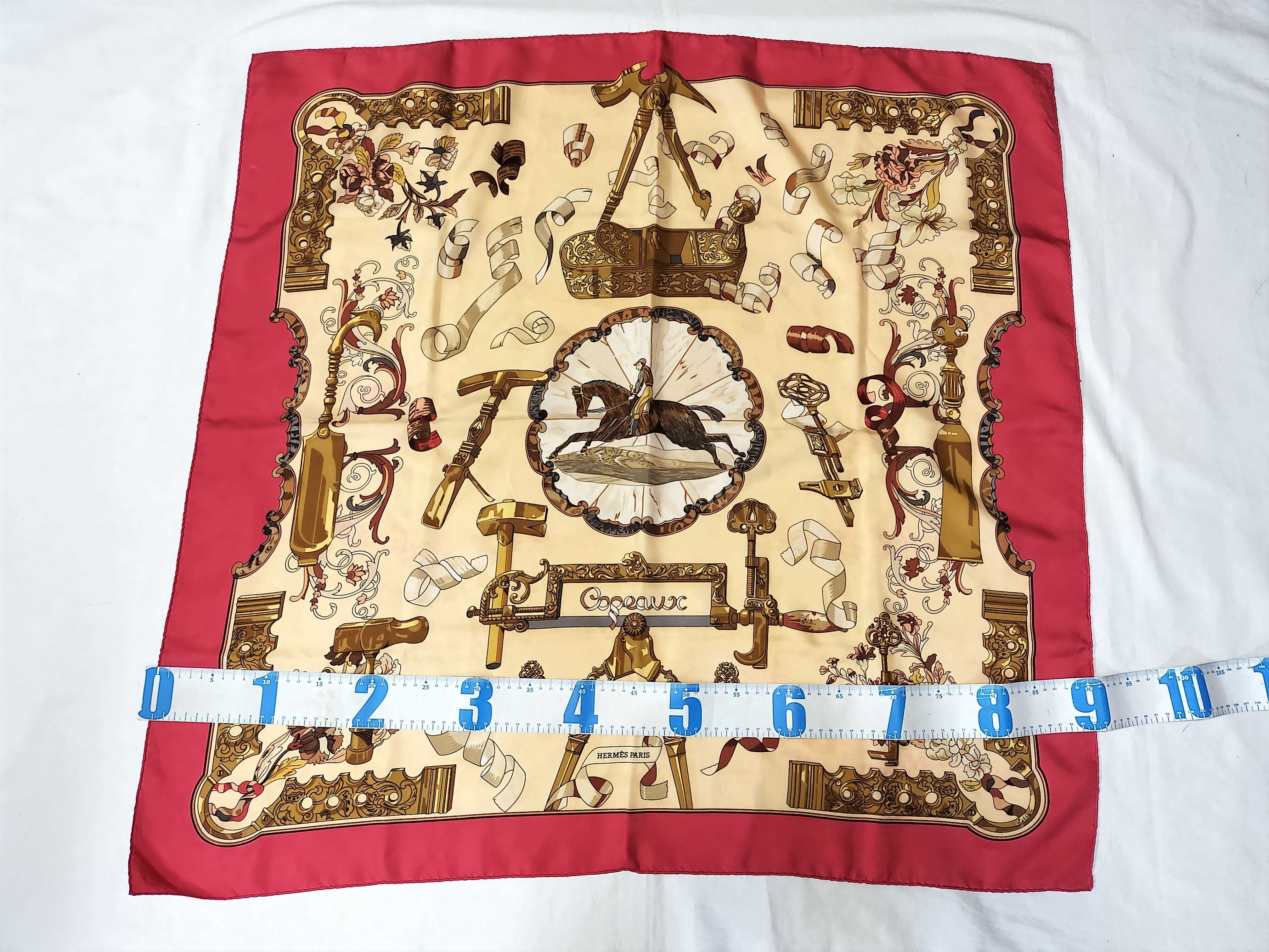Hermes Paris Copeaux Silk Carre Scarf