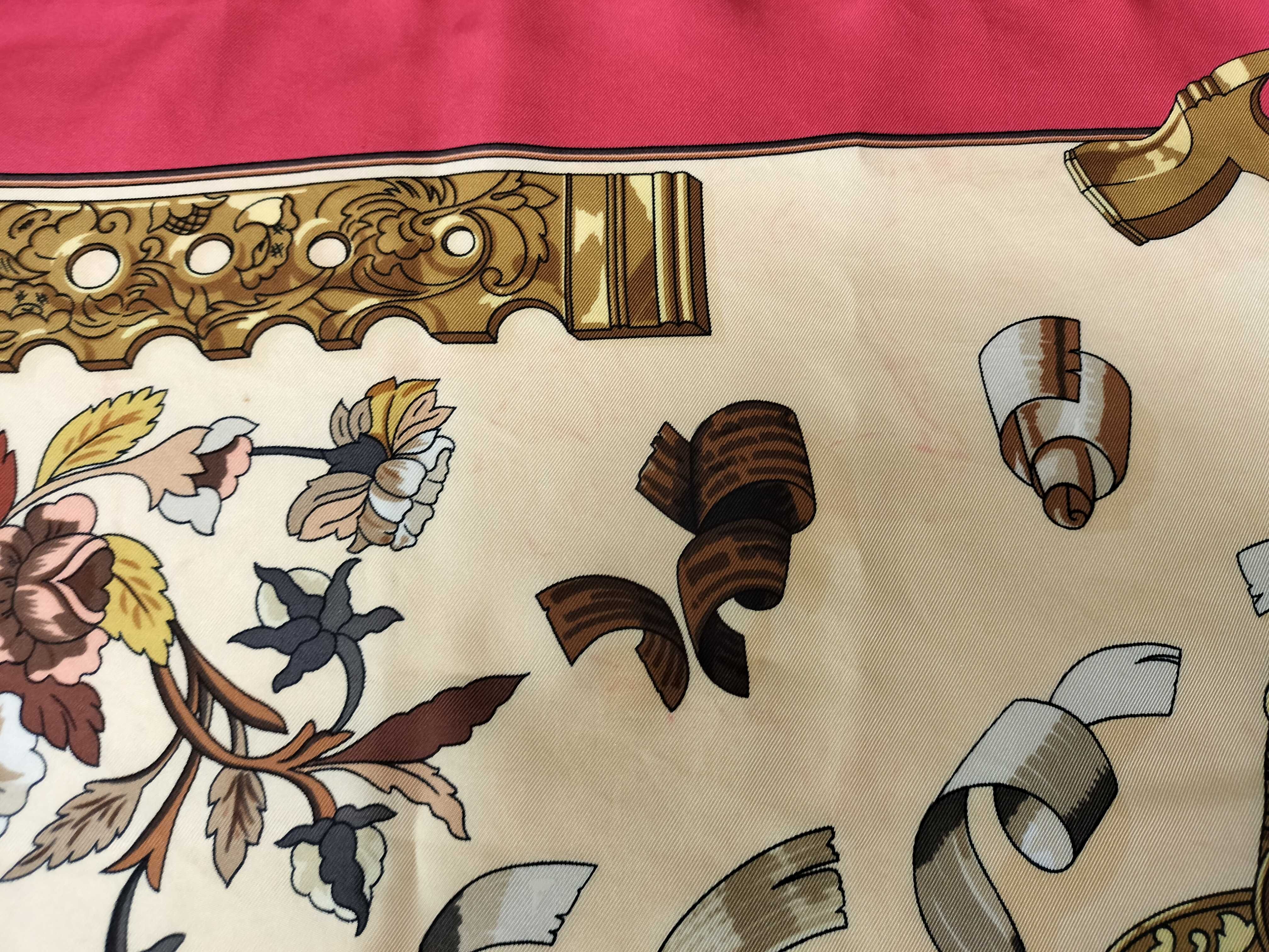 Hermes Paris Copeaux Silk Carre Scarf