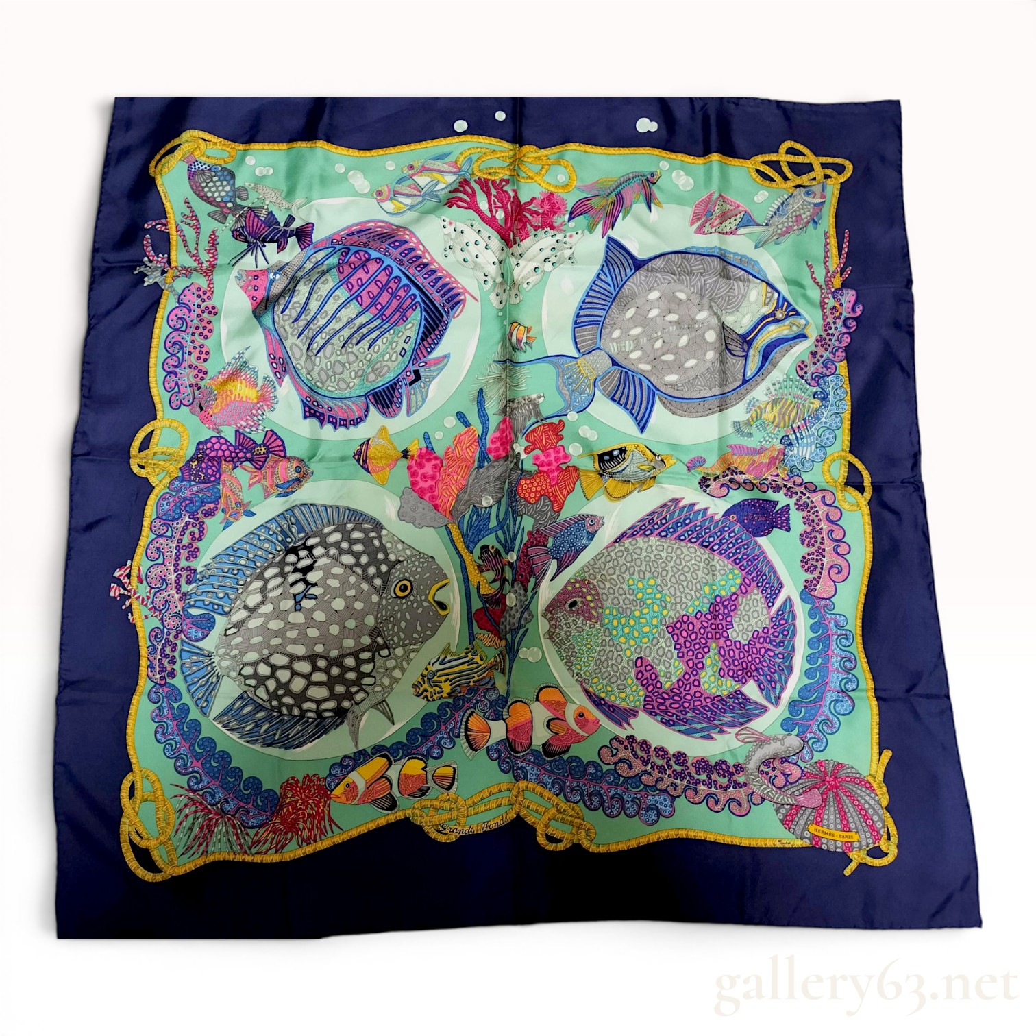 Hermes Grands Fonds Silk Twill Scarf by Annie Faivre