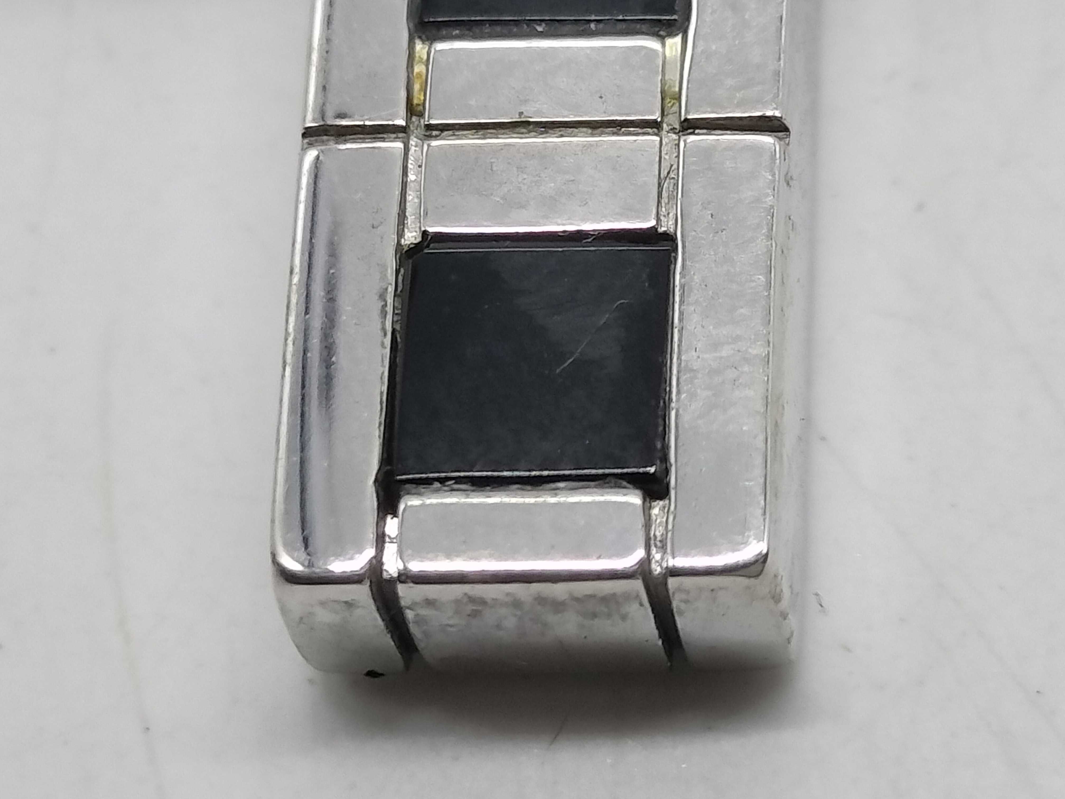 Damiani Justman Sterling Silver and Onyx Cross Pendant Necklace