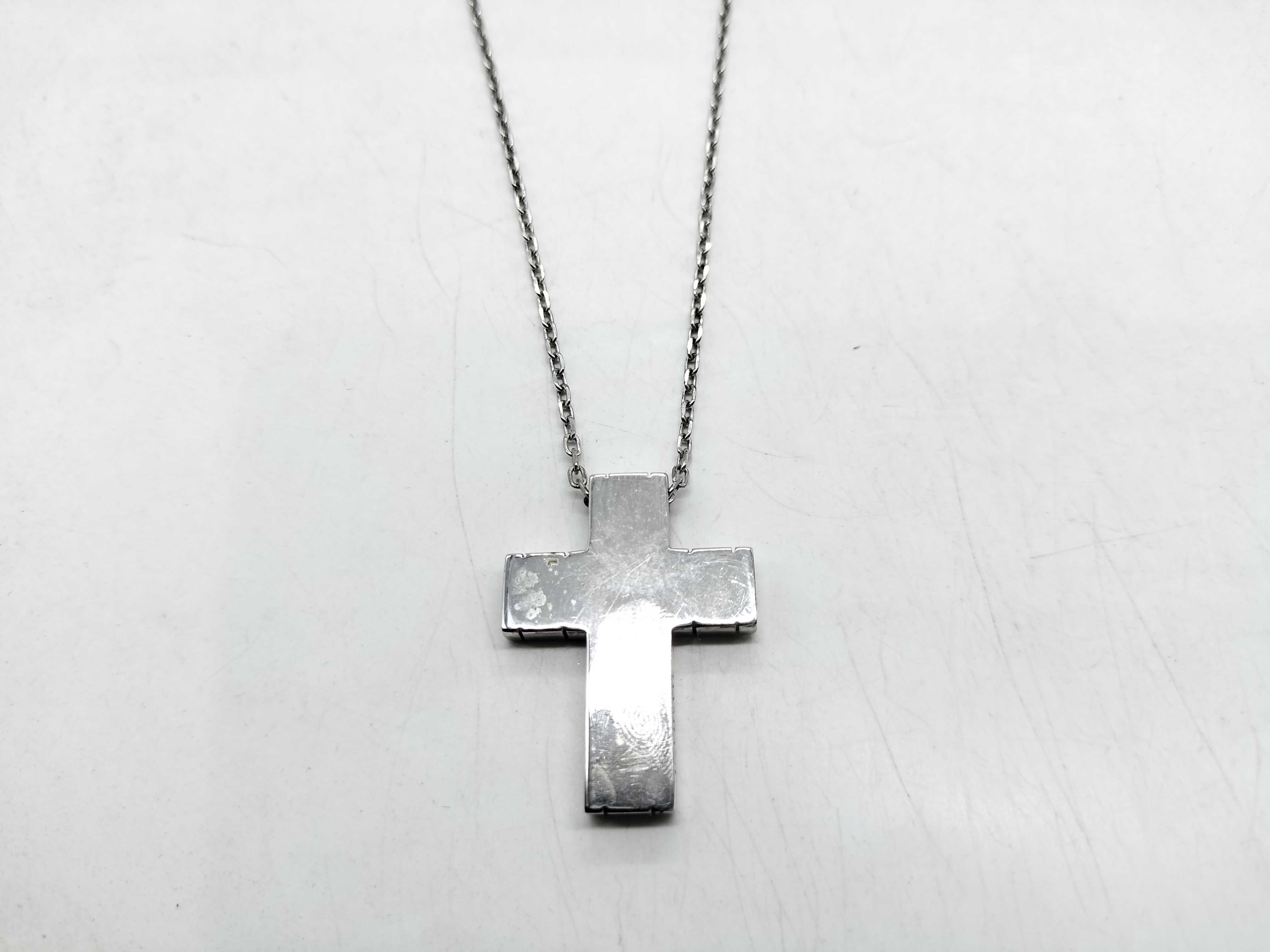 Damiani Justman Sterling Silver and Onyx Cross Pendant Necklace