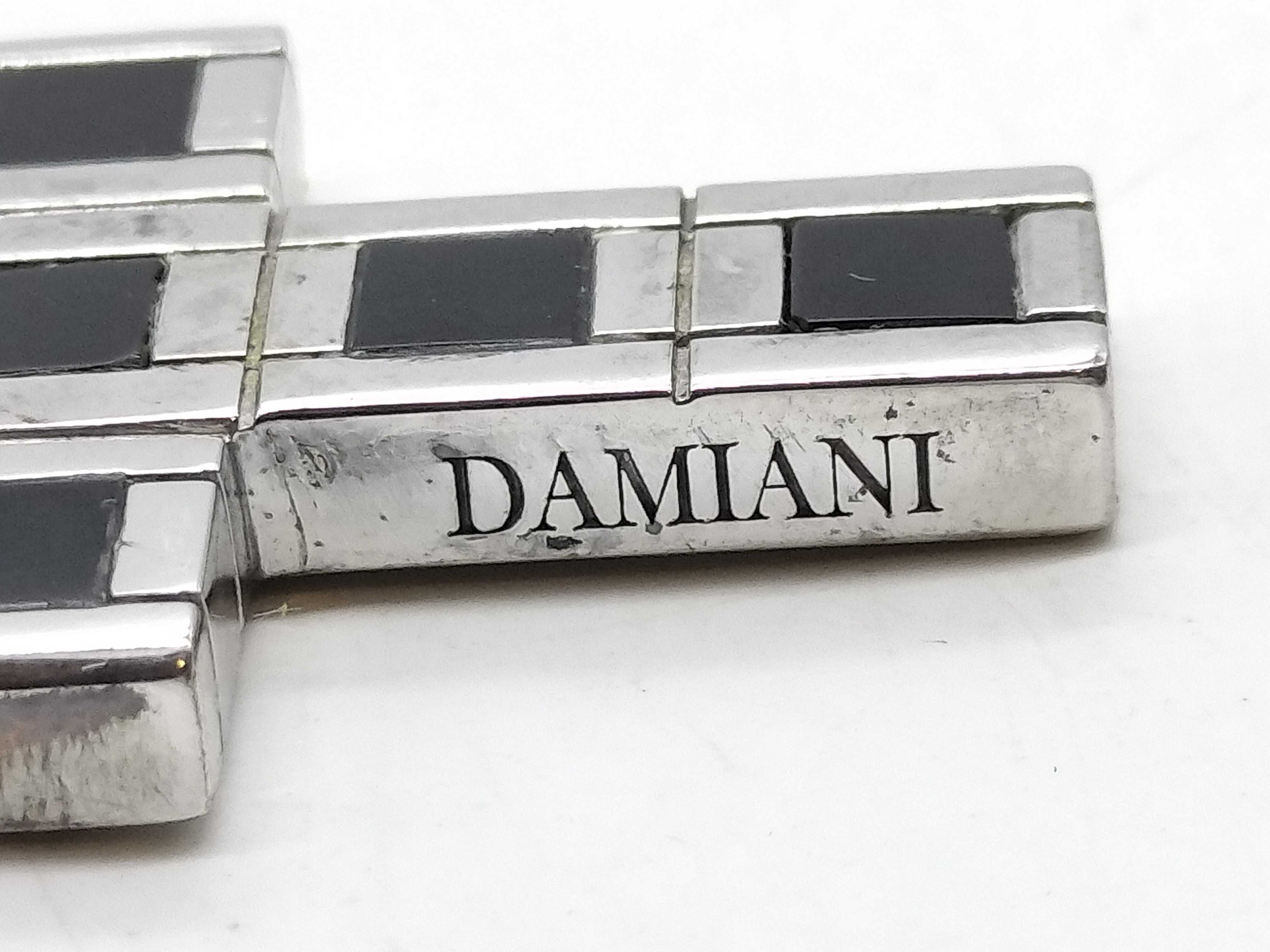 Damiani Justman Sterling Silver and Onyx Cross Pendant Necklace