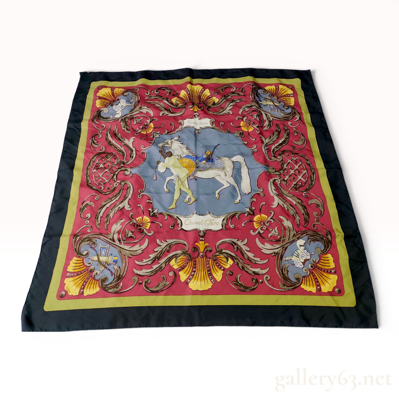 Hermes Paris Cheval Turc Silk Carre 90 Scarf