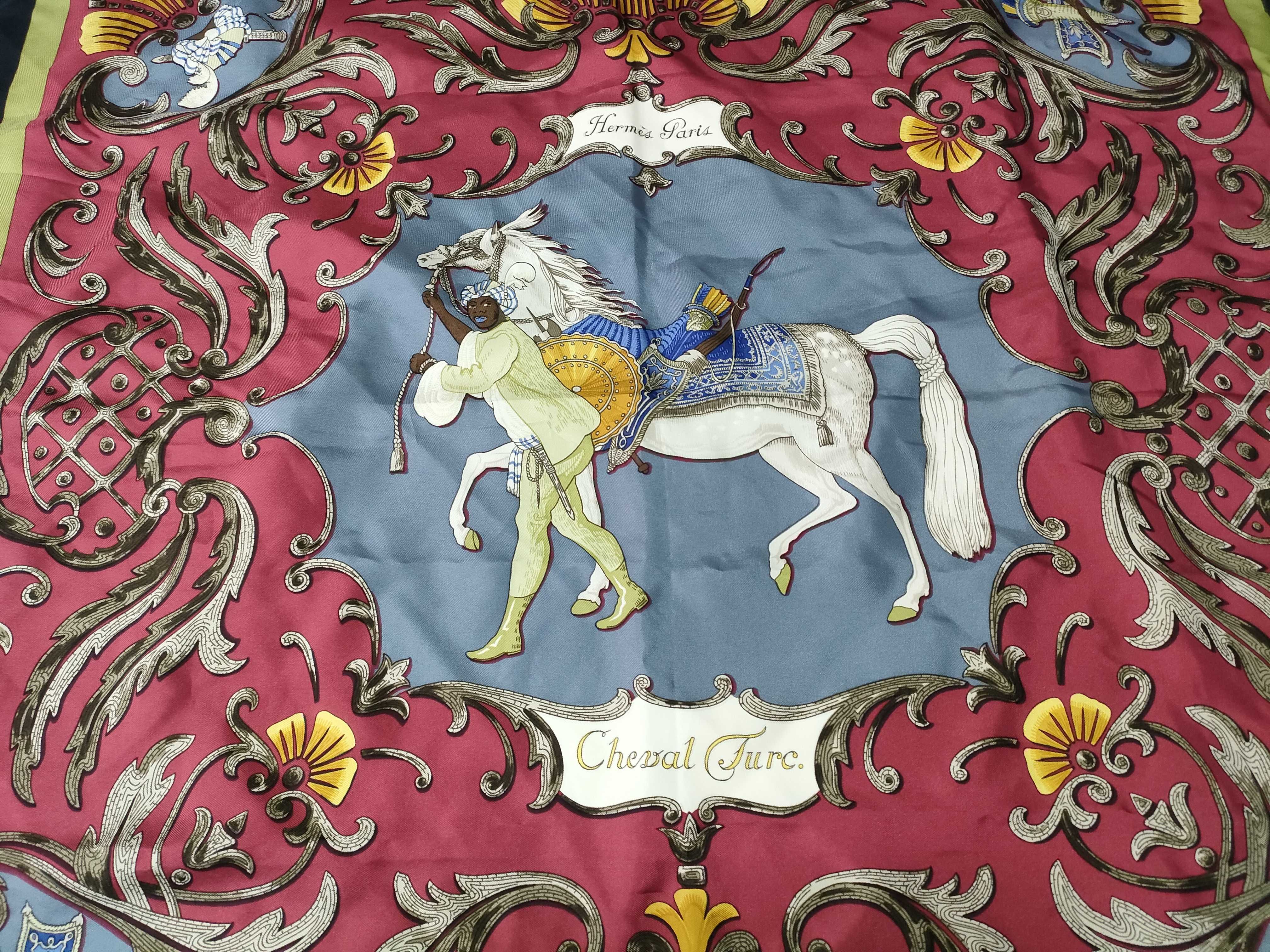 Hermes Paris Cheval Turc Silk Carre 90 Scarf