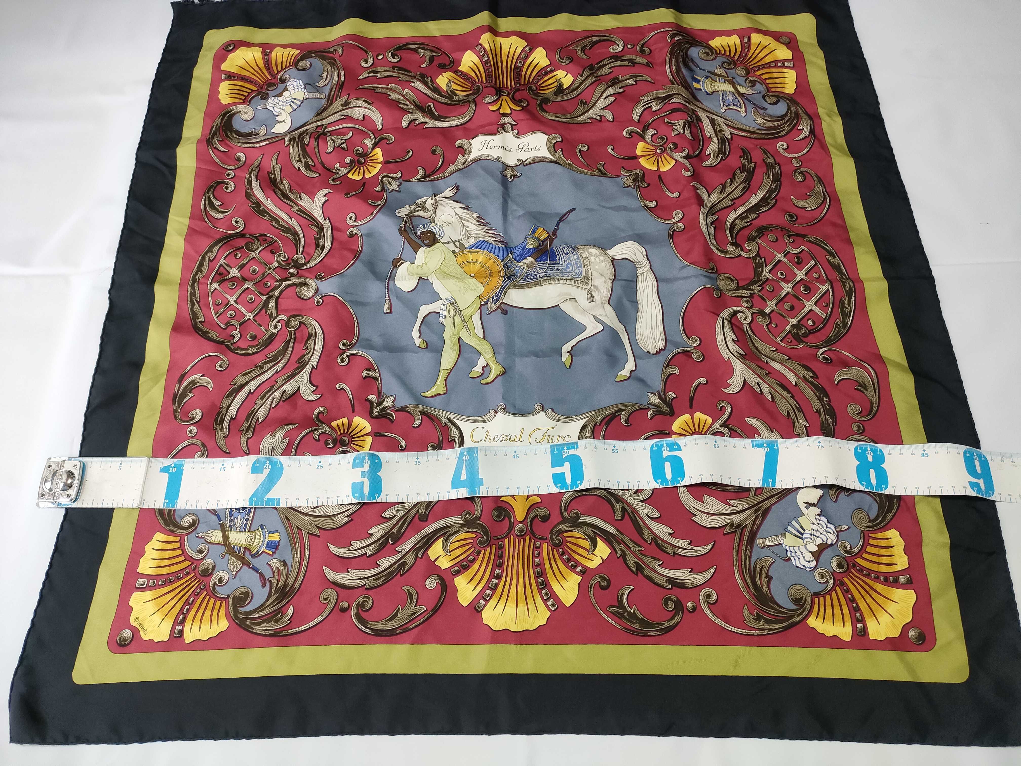 Hermes Paris Cheval Turc Silk Carre 90 Scarf