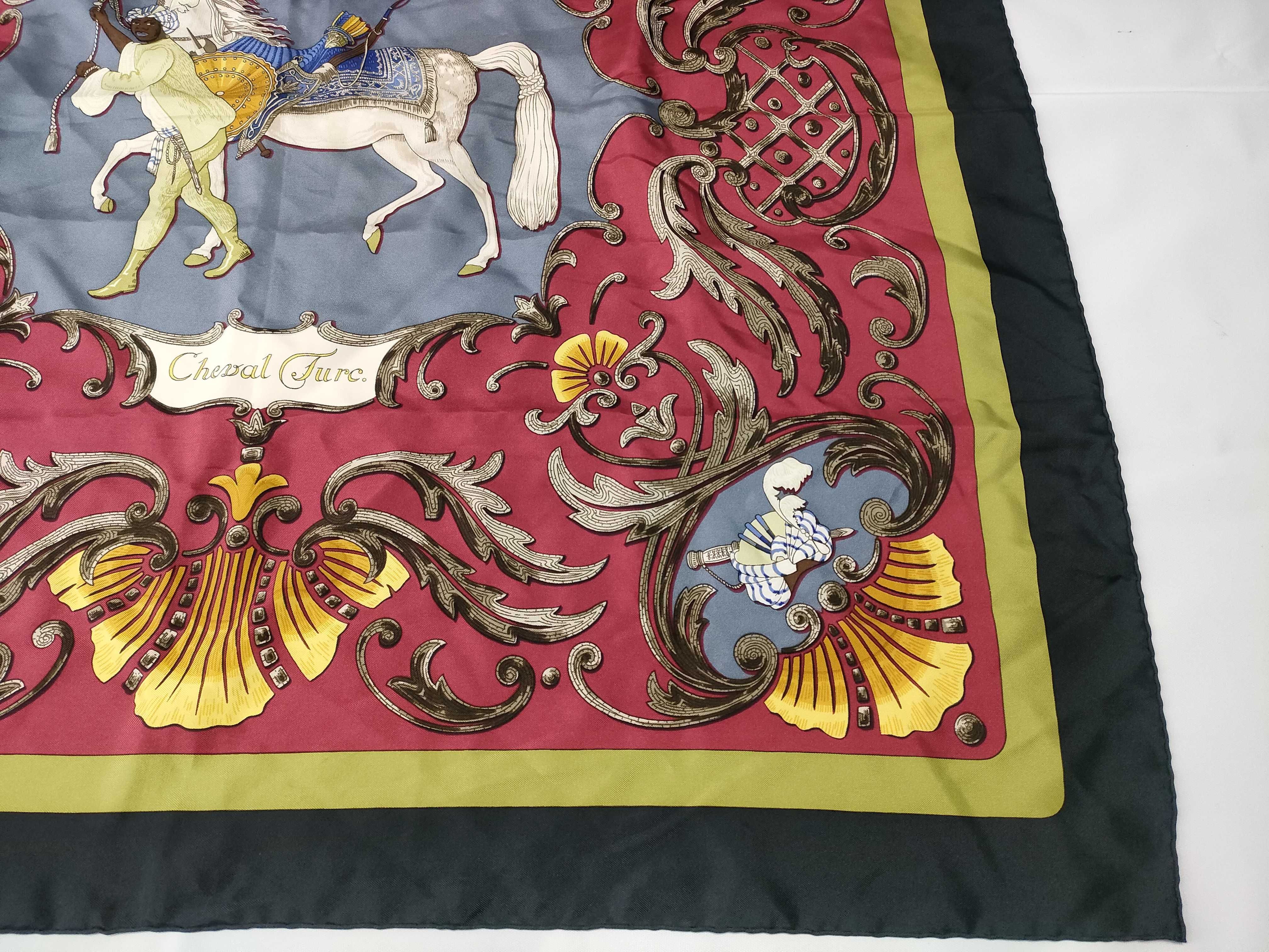 Hermes Paris Cheval Turc Silk Carre 90 Scarf