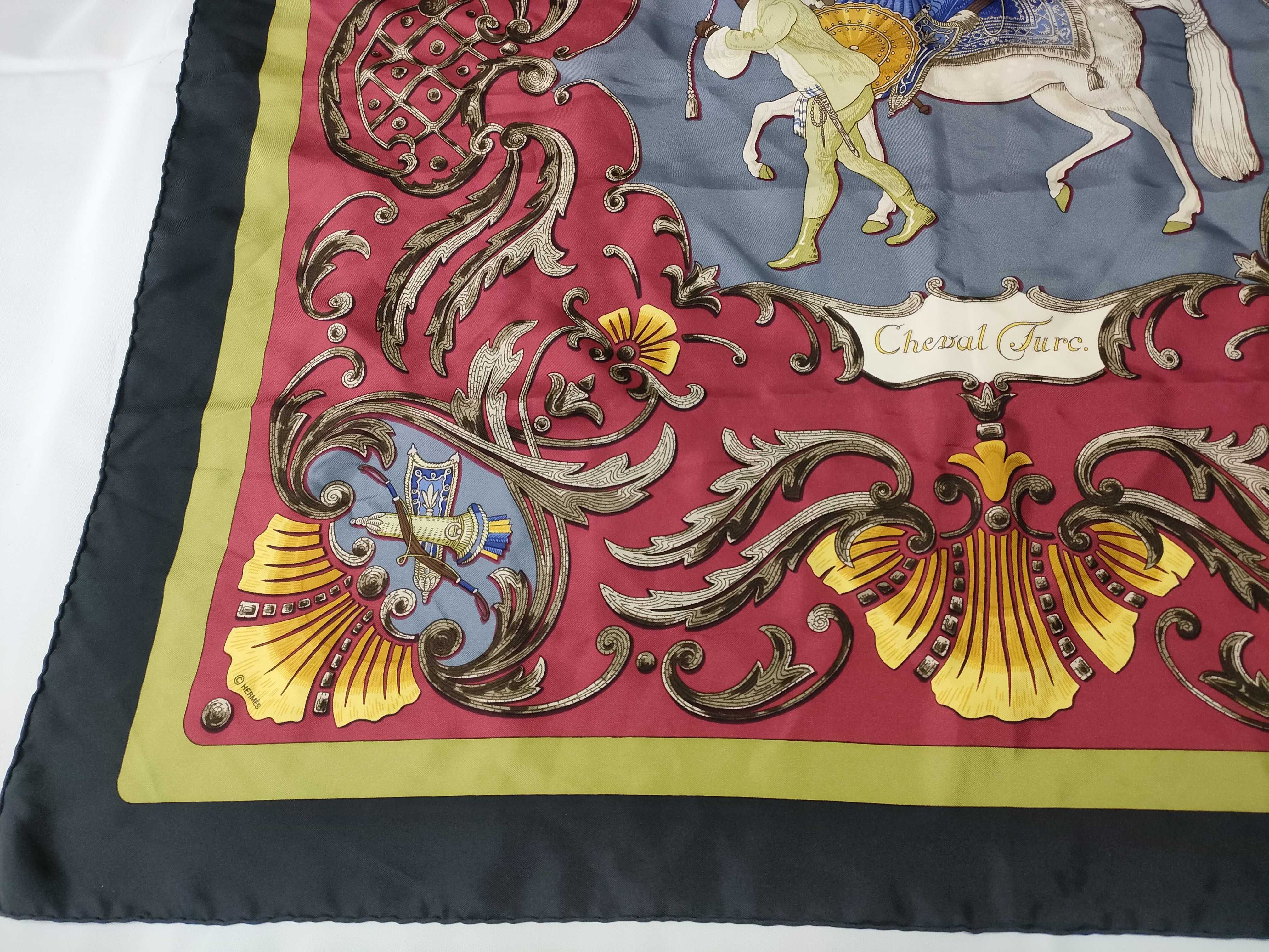 Hermes Paris Cheval Turc Silk Carre 90 Scarf