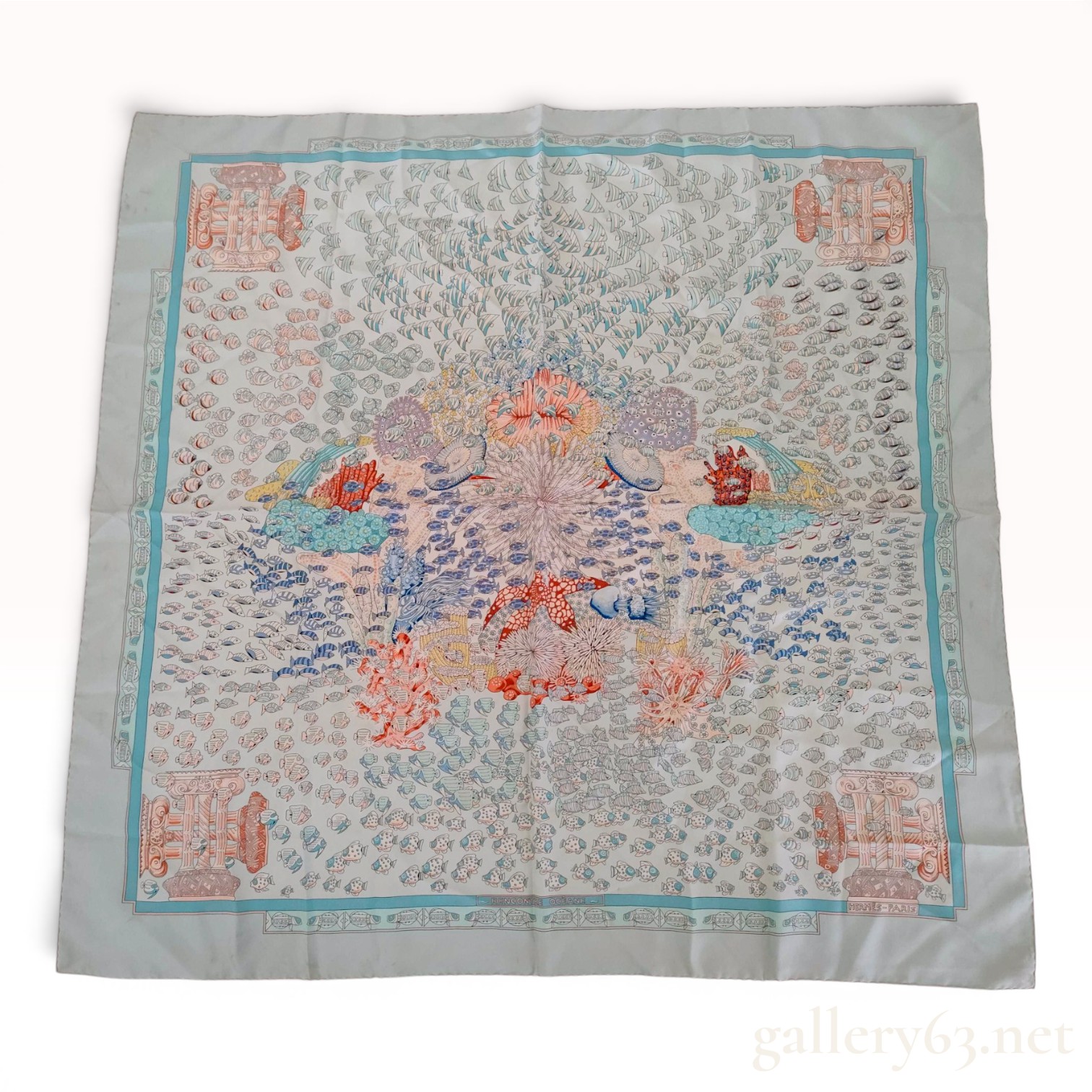 Hermes Rencontre Oceane Silk Scarf