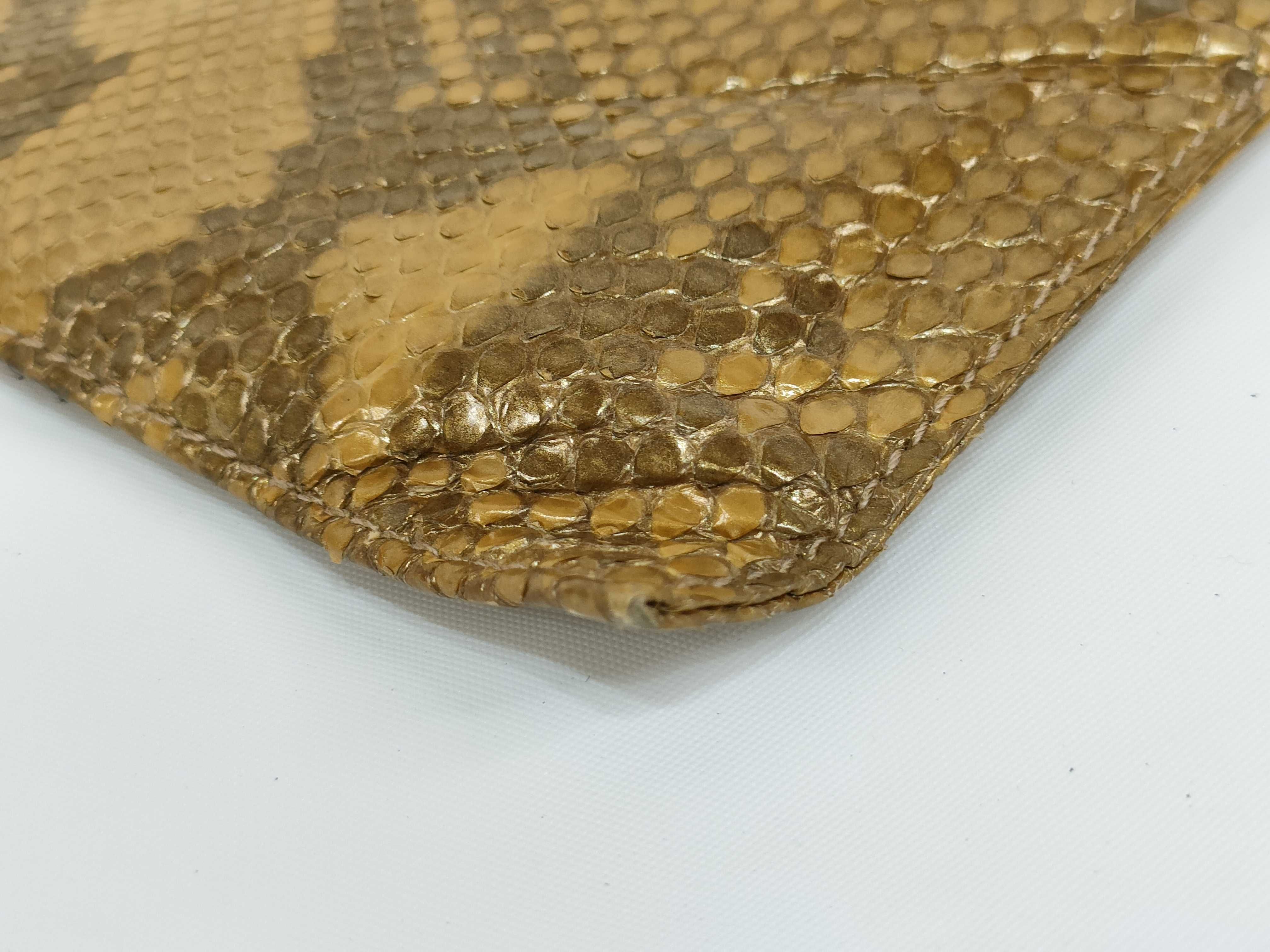 Fendi Vintage Metallic Gold Python Shoulder Bag