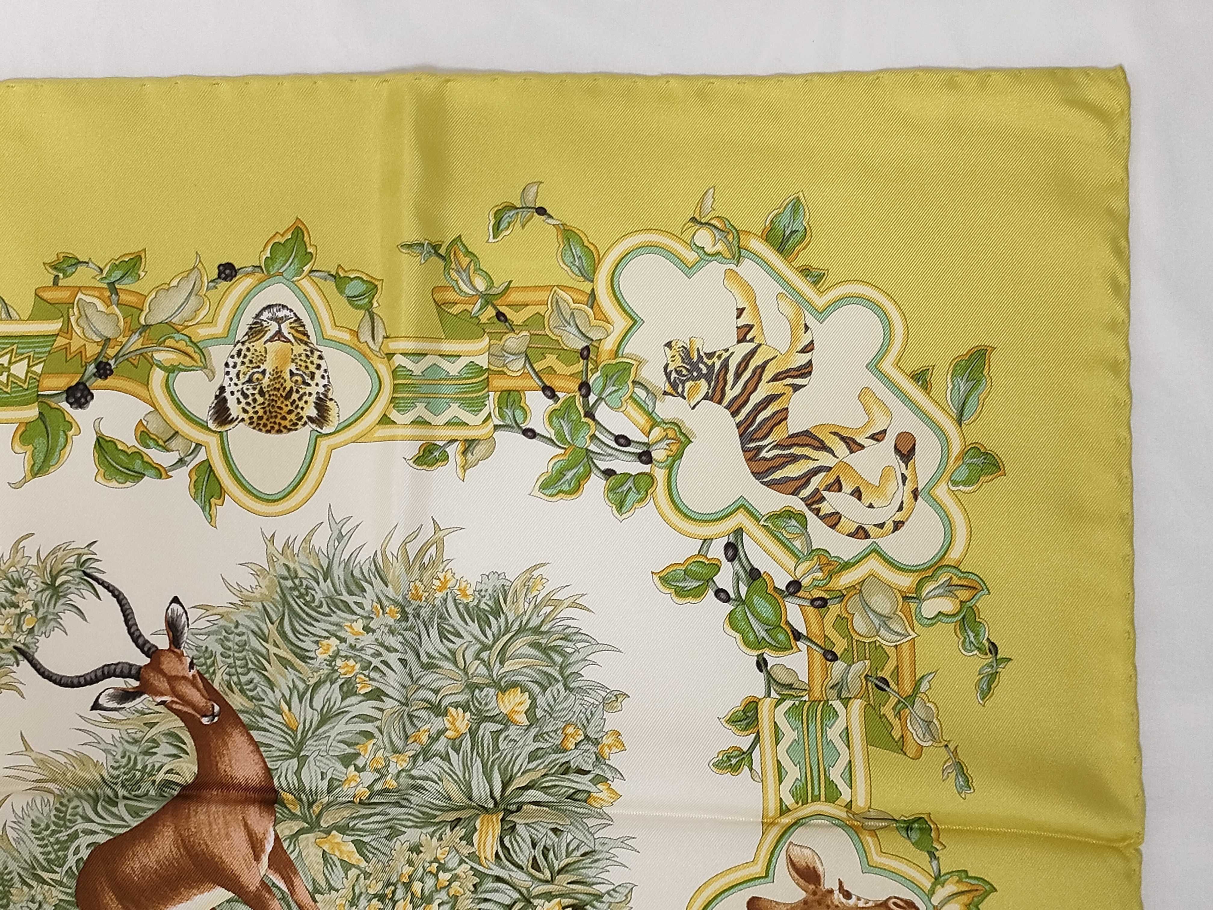 Salvatore Ferragamo African Safari Motif Silk Scarf