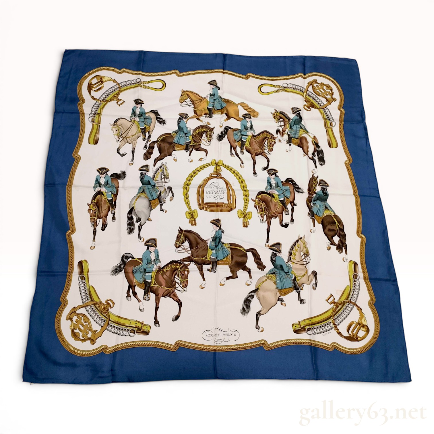Hermes Paris Reprise Silk Twill Carre 90 Scarf