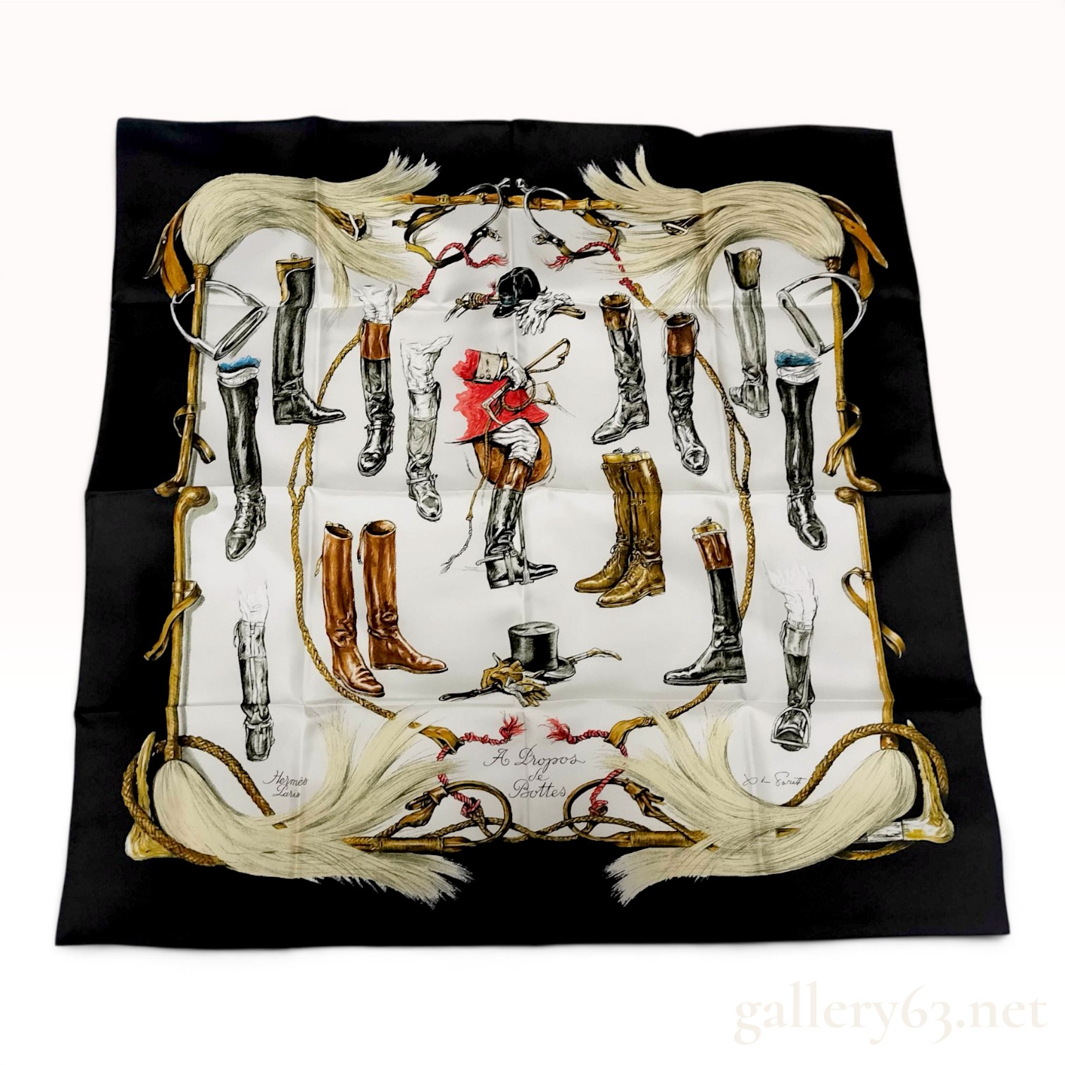 Hermes Xavier de Poret A Propos de Bottes Silk Scarf