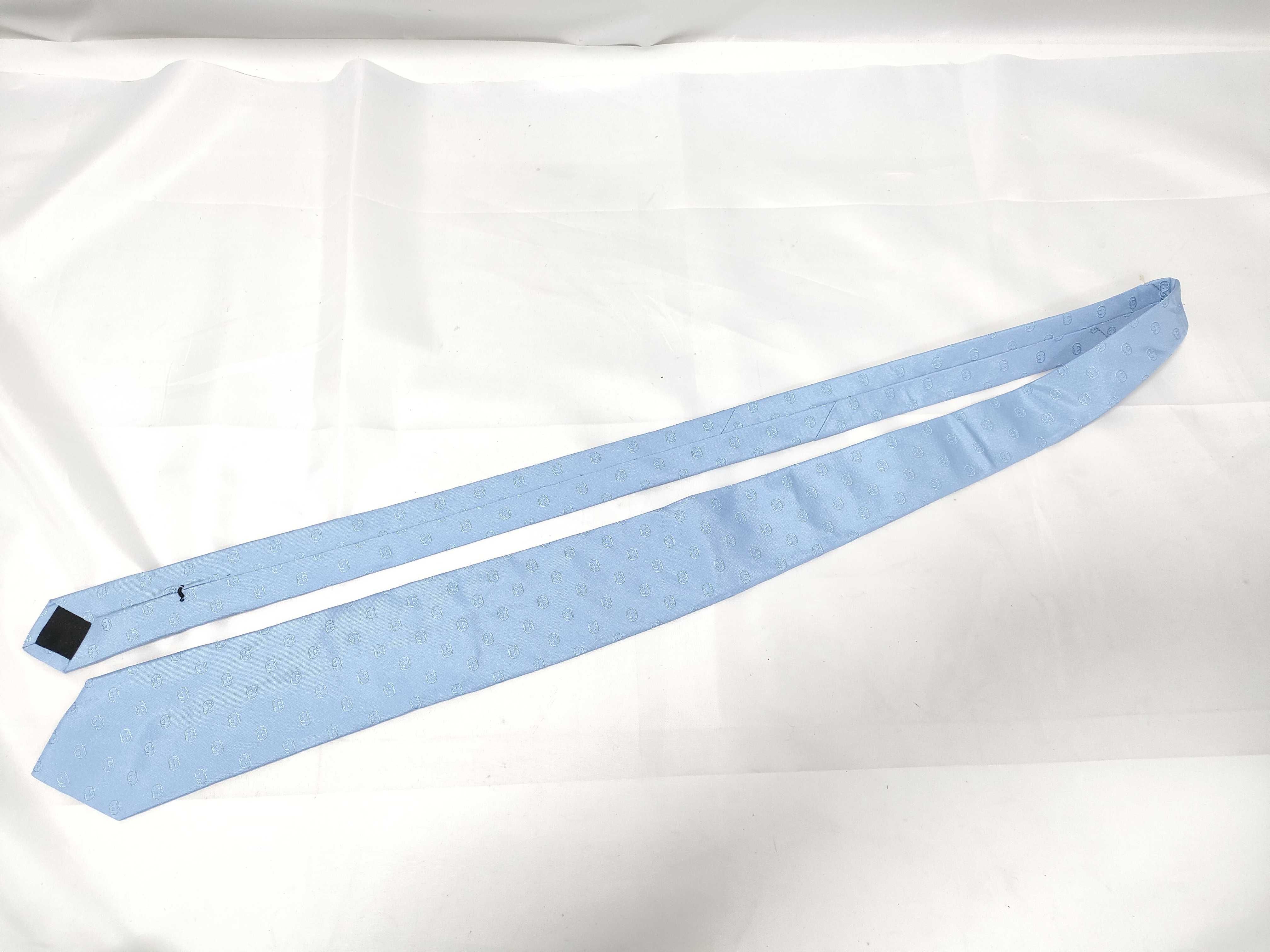 Gucci Light Blue Silk Interlocking GG Jacquard Necktie
