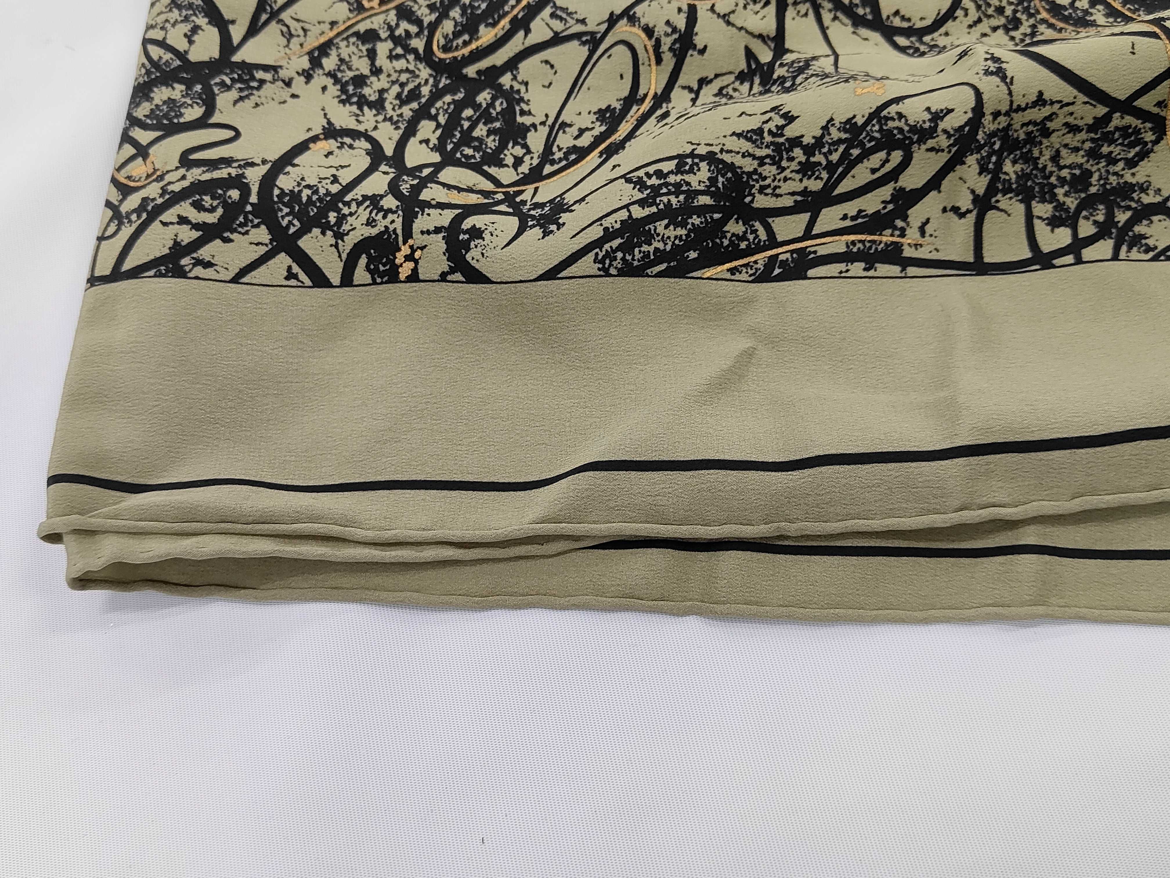Christian Dior Square Silk Scarf with Abstract Calligraphic Pattern