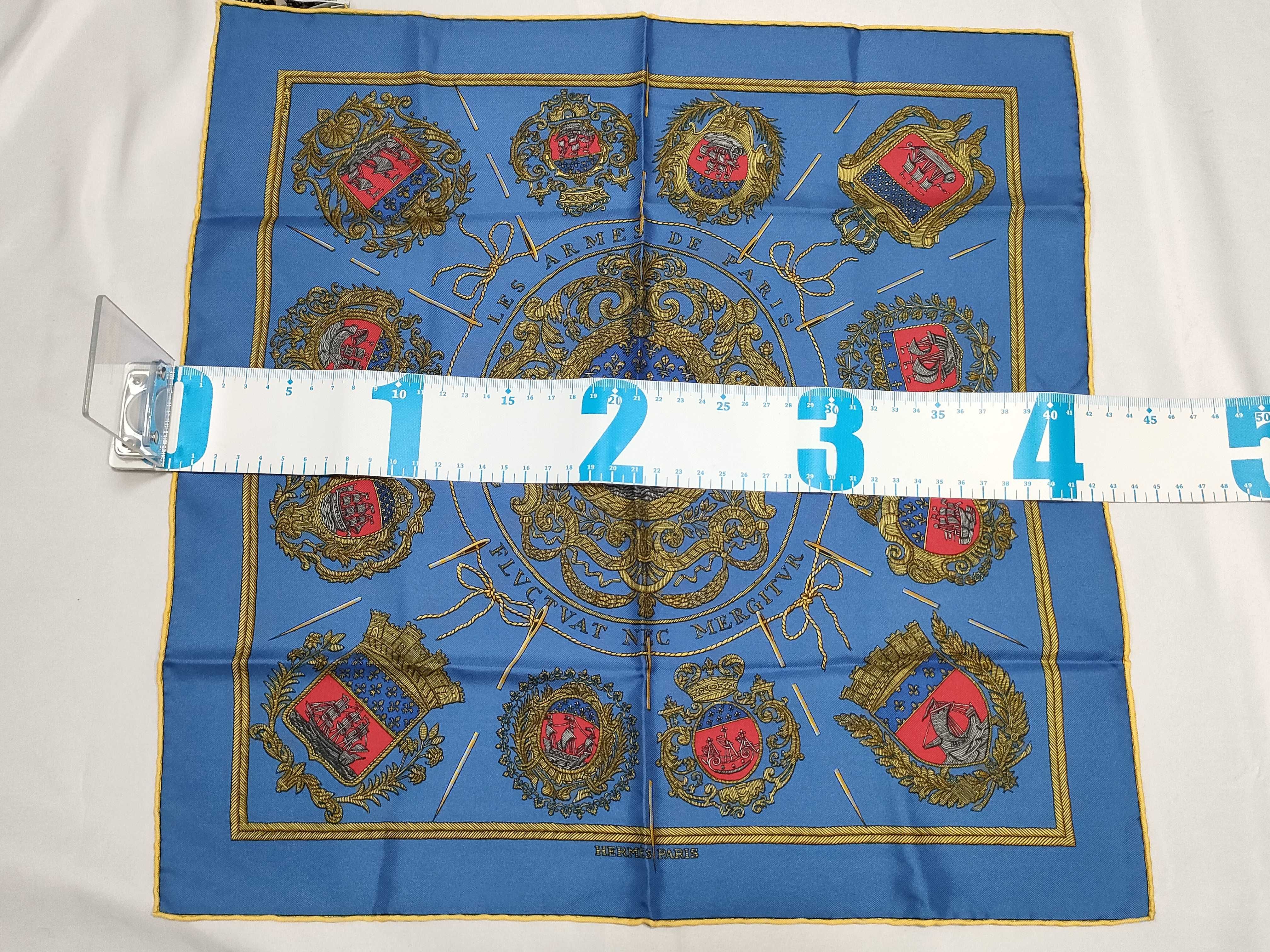 Hermes Les Armes de Paris Silk Gavroche Scarf