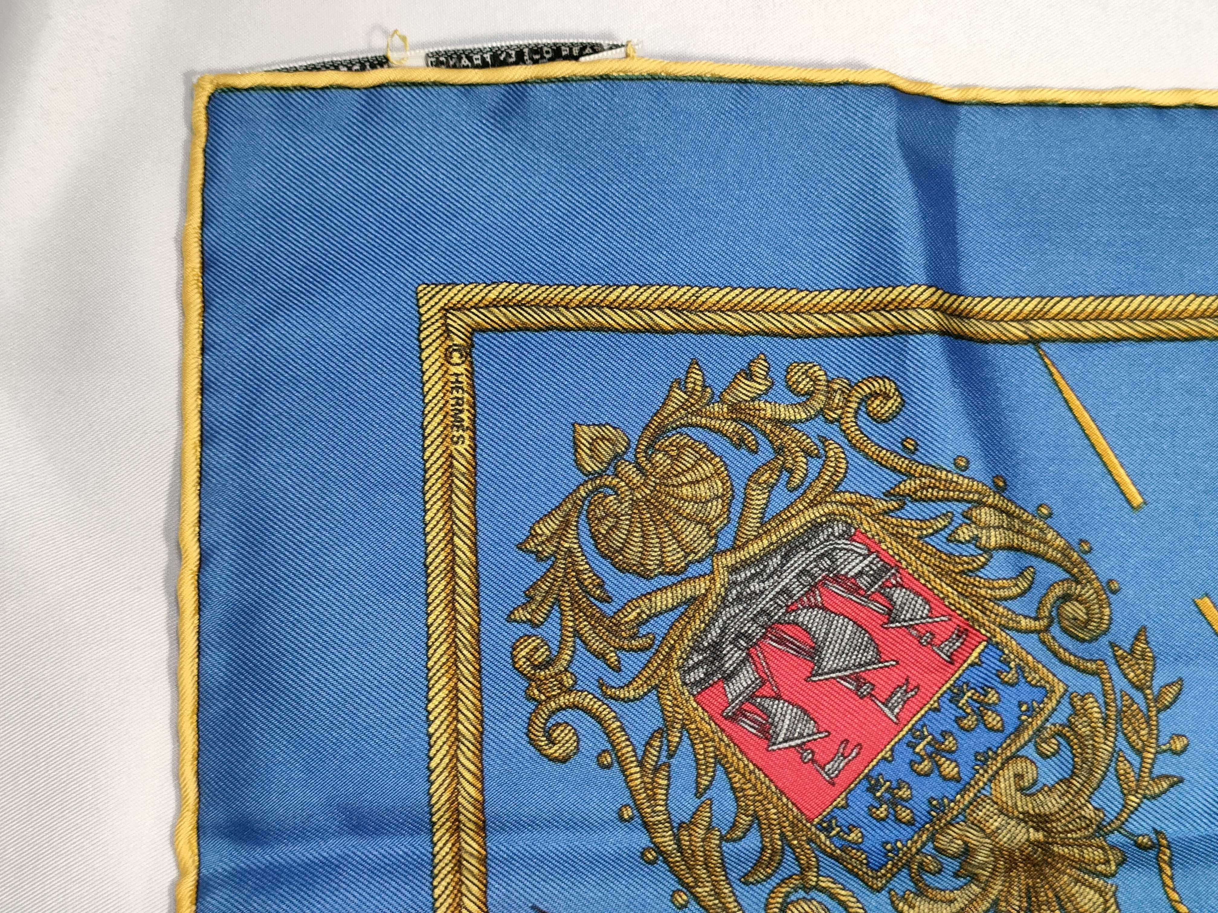 Hermes Les Armes de Paris Silk Gavroche Scarf