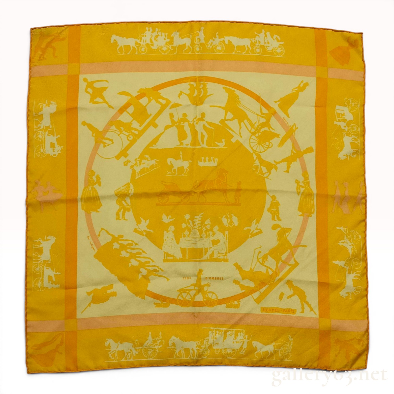 Hermes Silk Jeux d'Ombres Gavroche Scarf by Loic Dubigeon