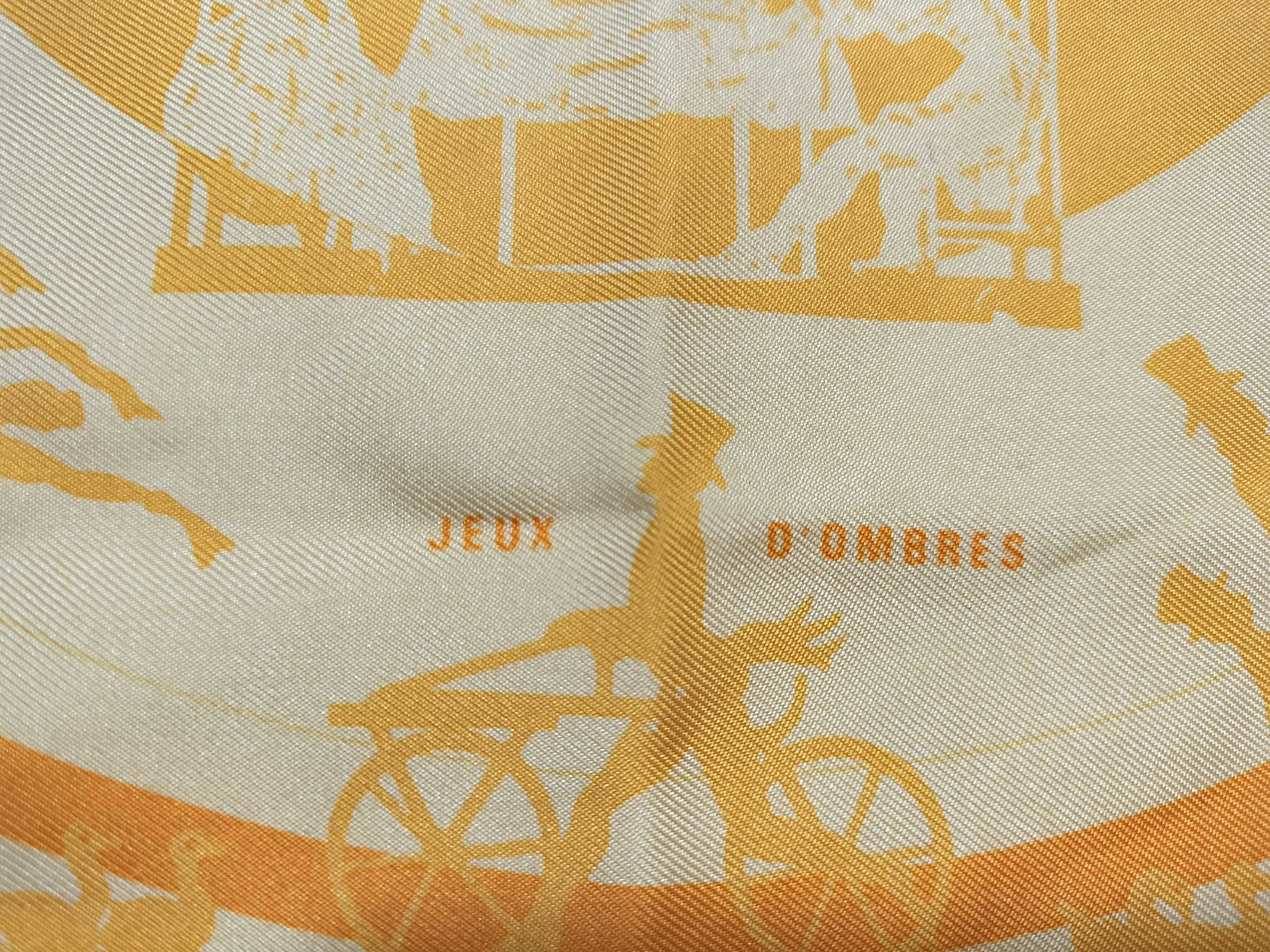 Hermes Silk Jeux d'Ombres Gavroche Scarf by Loic Dubigeon