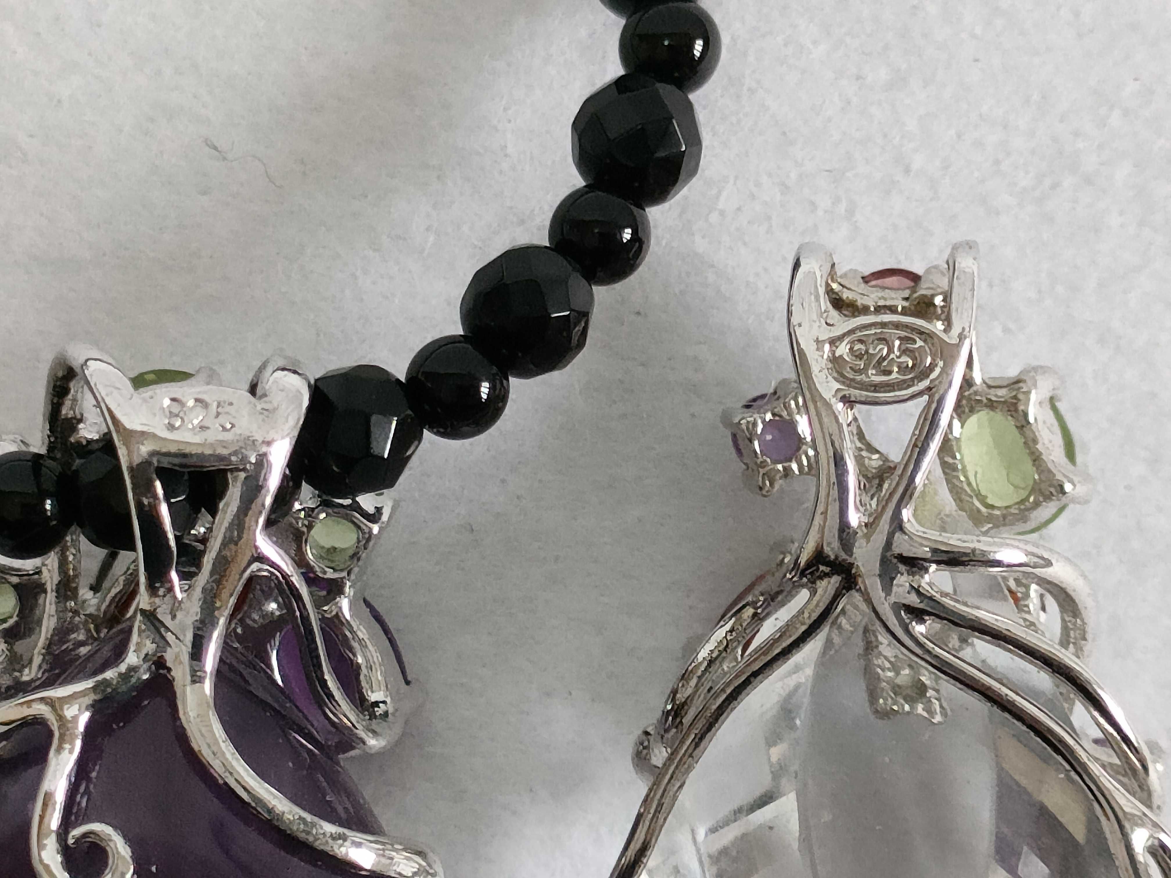 An Assortment of Four Sterling Silver and Multi-Gem Jewelry Items