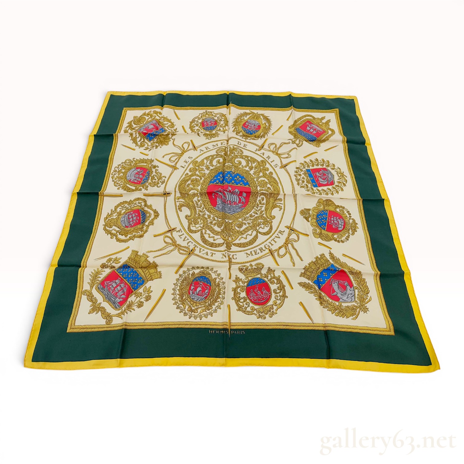 Hermes Silk Scarf in Les Armes de Paris Pattern