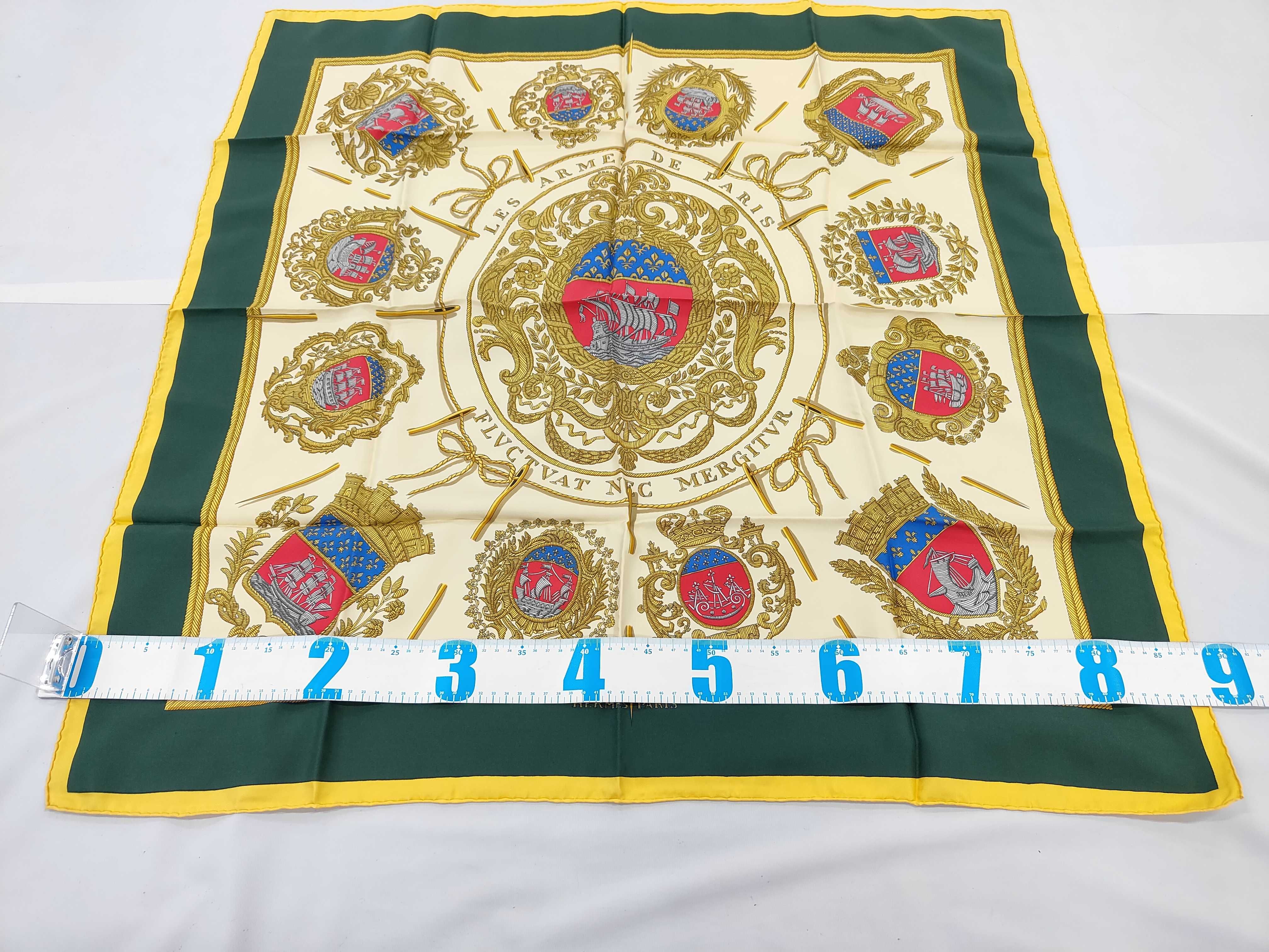 Hermes Silk Scarf in Les Armes de Paris Pattern