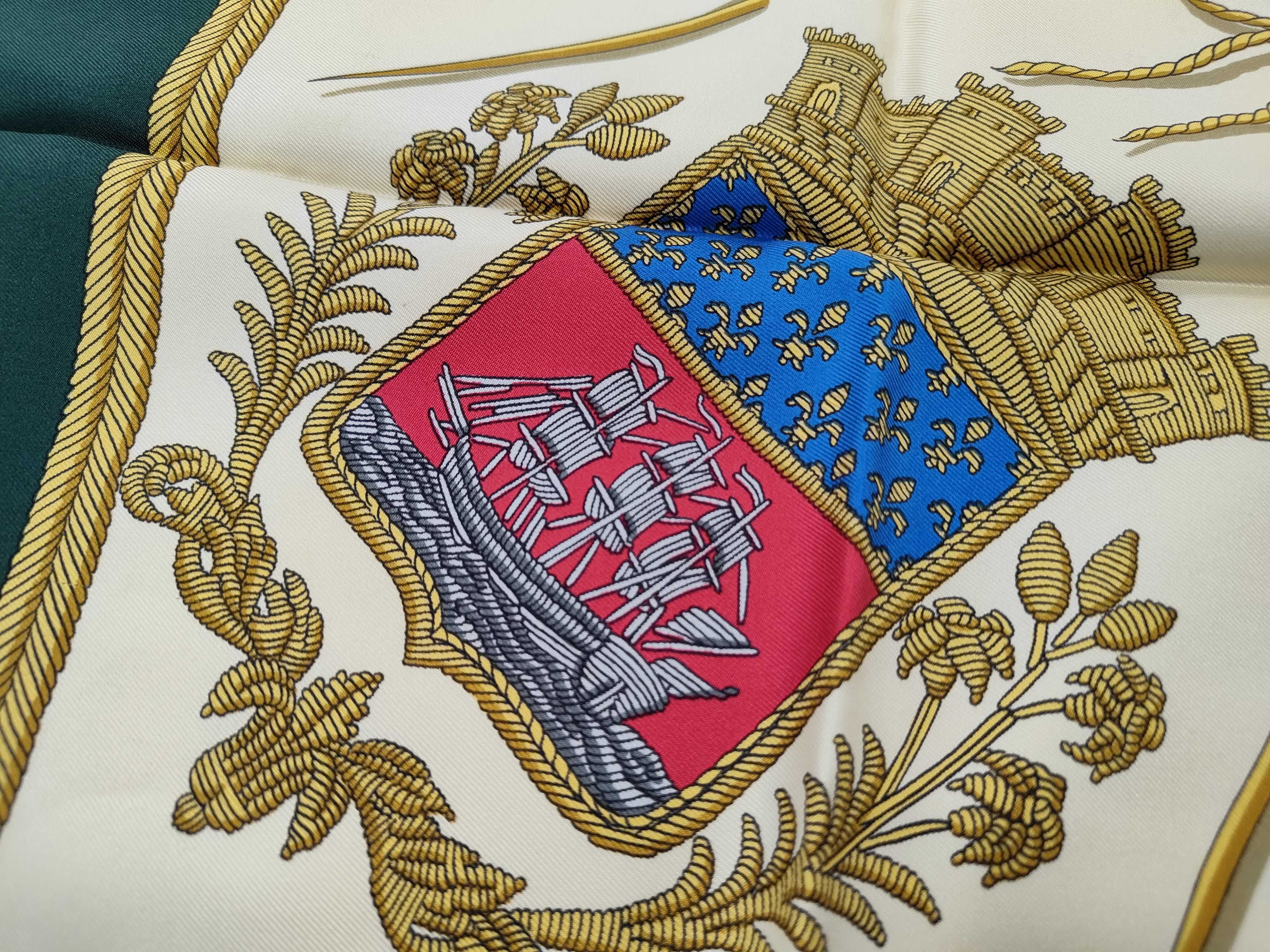 Hermes Silk Scarf in Les Armes de Paris Pattern