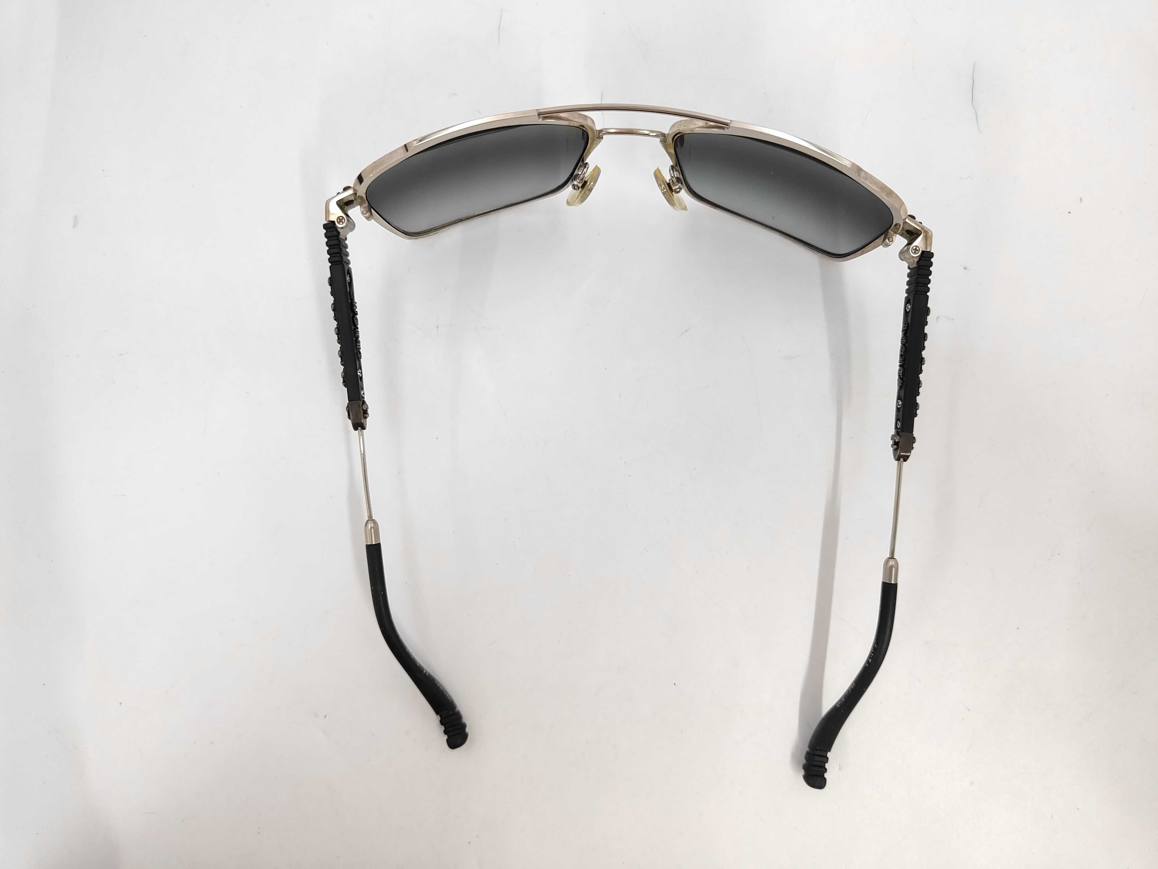 Chrome Hearts Lick N Rectangular Aviator Sunglasses with Accessories