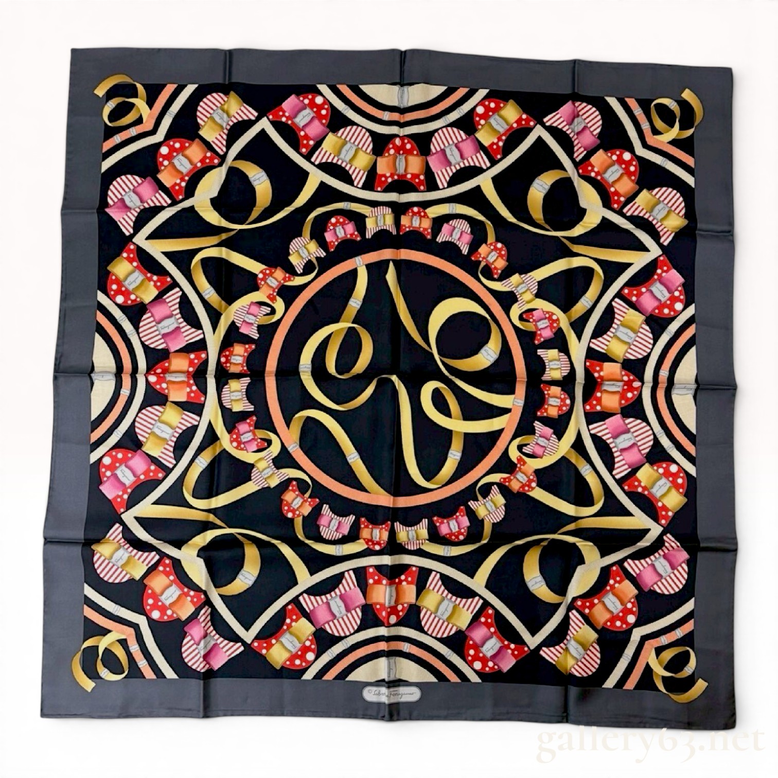 Salvatore Ferragamo Vara Bow Motif Silk Scarf