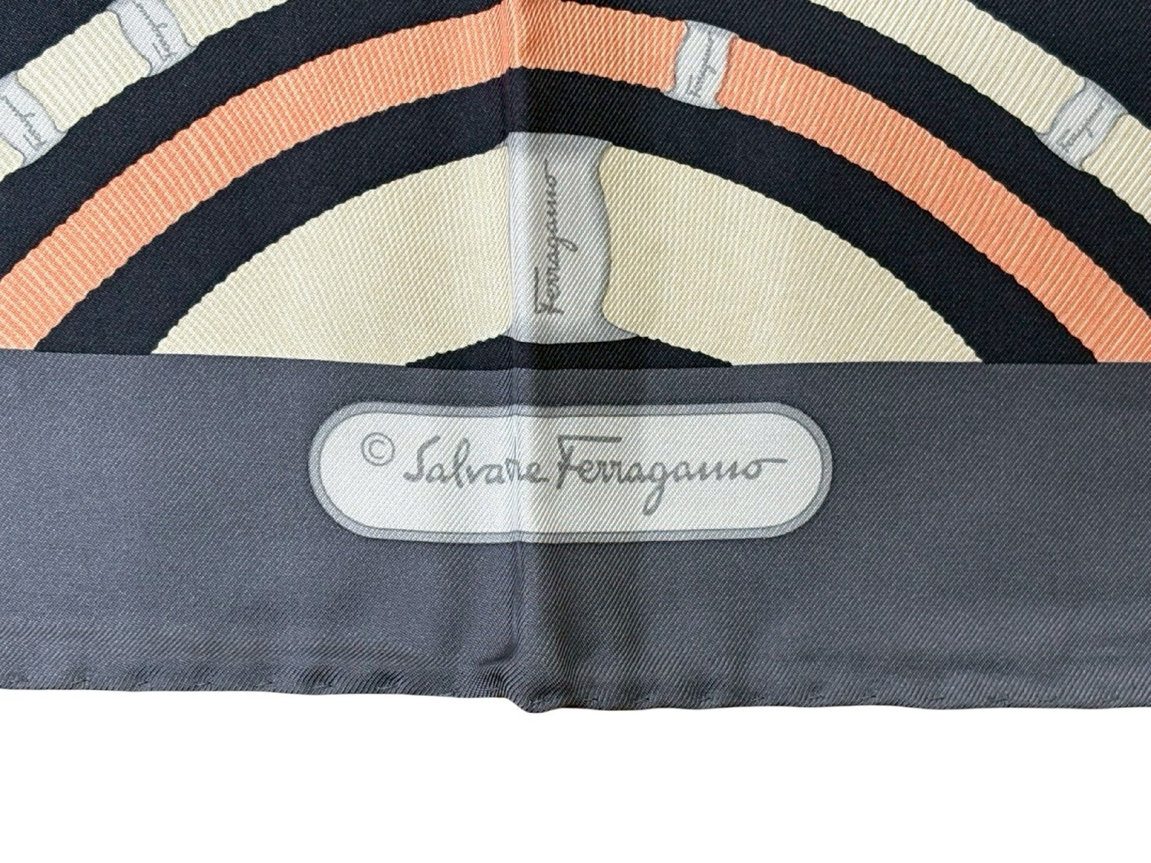 Salvatore Ferragamo Vara Bow Motif Silk Scarf