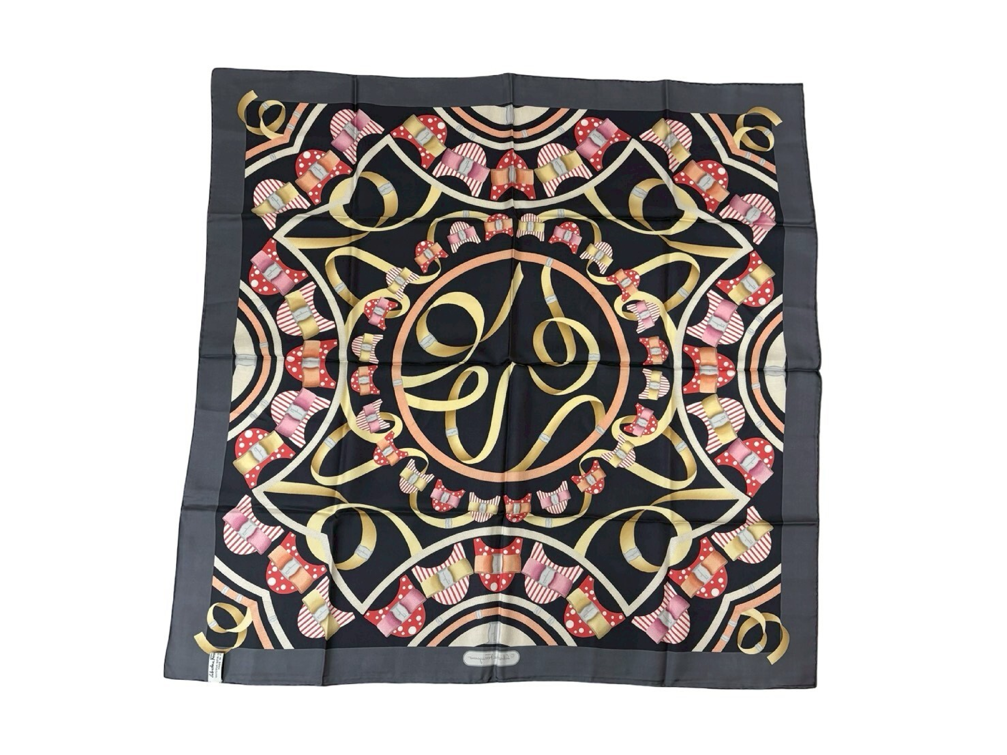 Salvatore Ferragamo Vara Bow Motif Silk Scarf