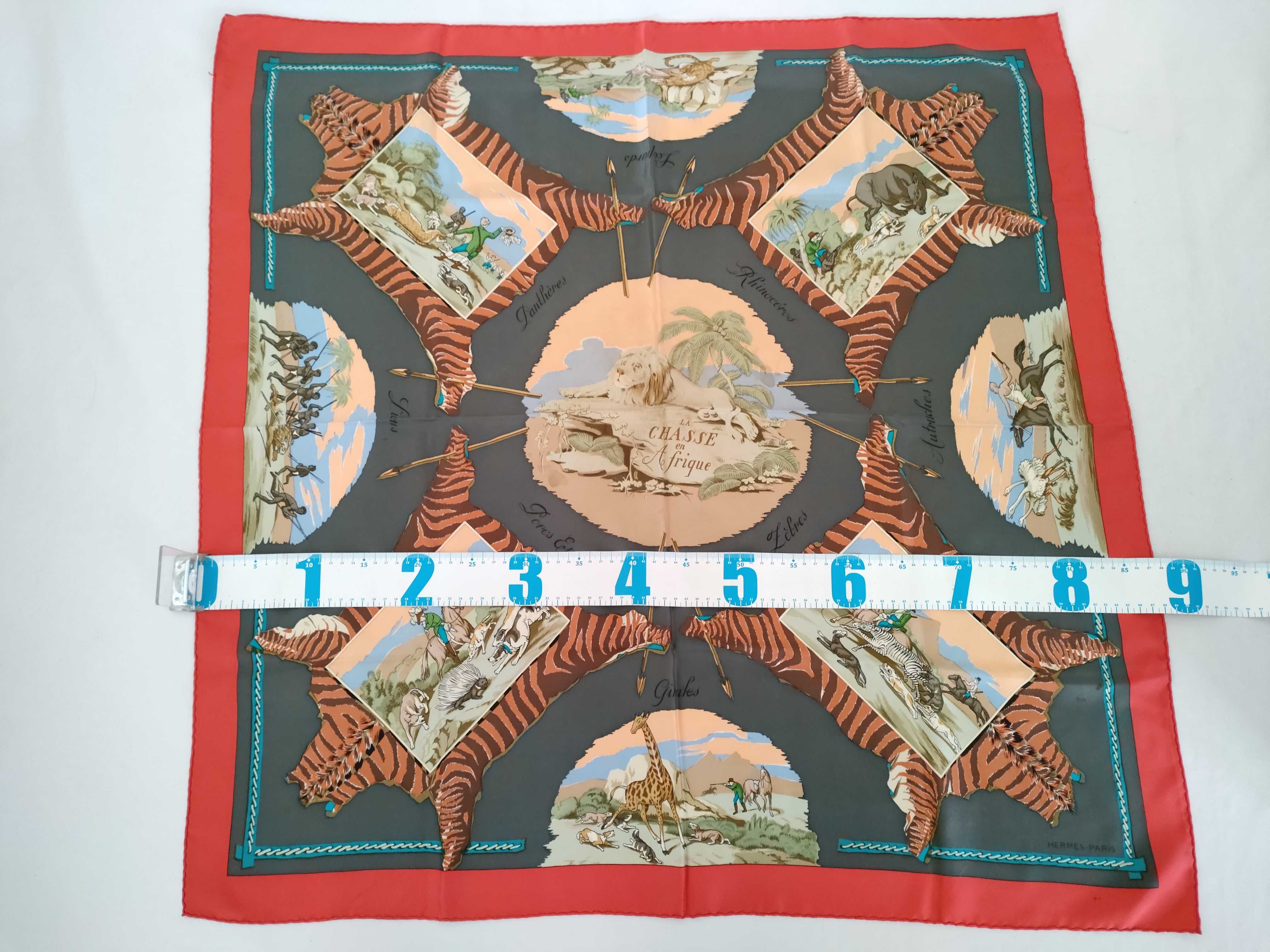 Hermes Silk Scarf La Chasse en Afrique by Robert Dallet