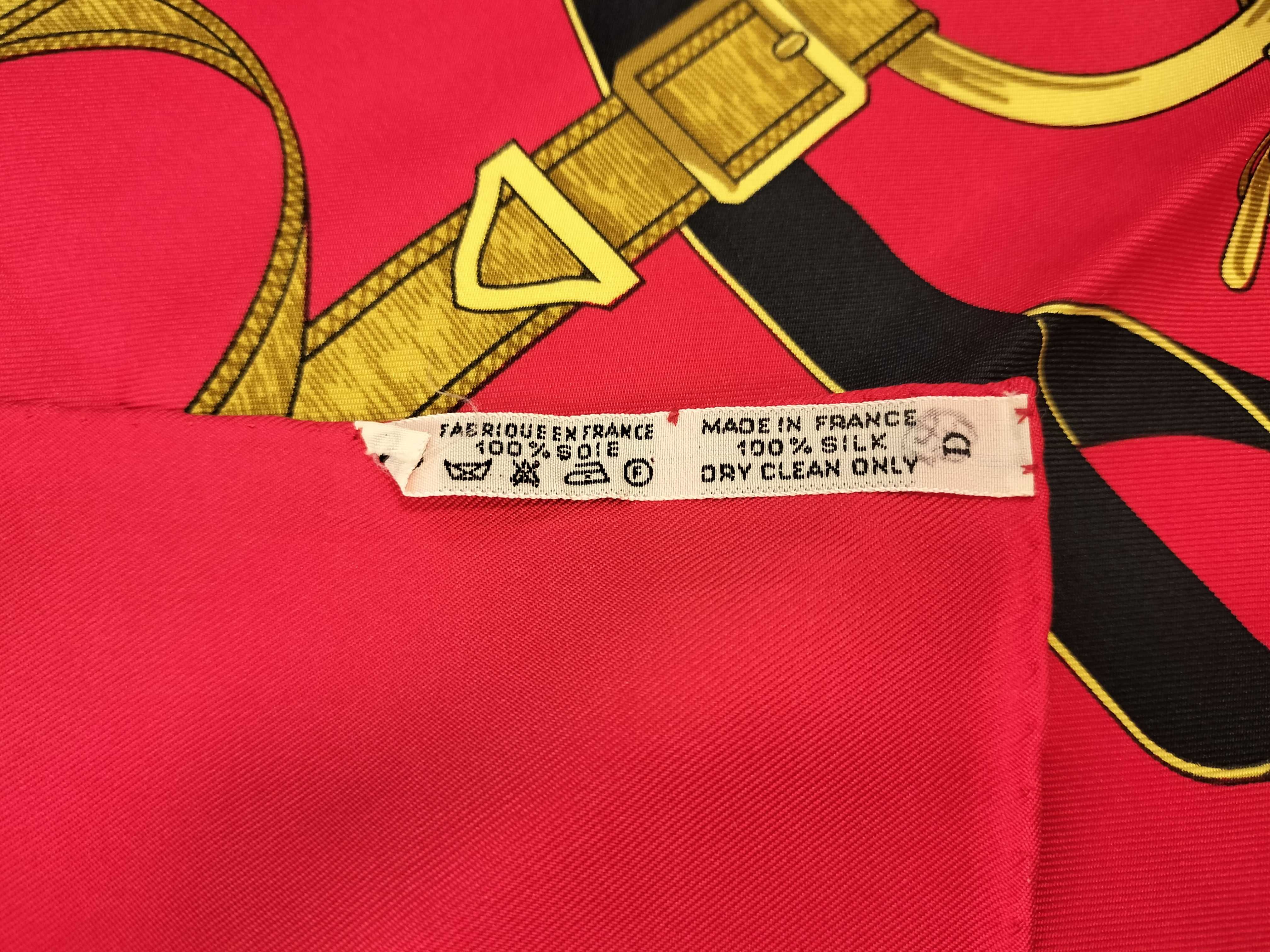 Hermes Eperon d'Or 90cm Silk Scarf in Red and Gold