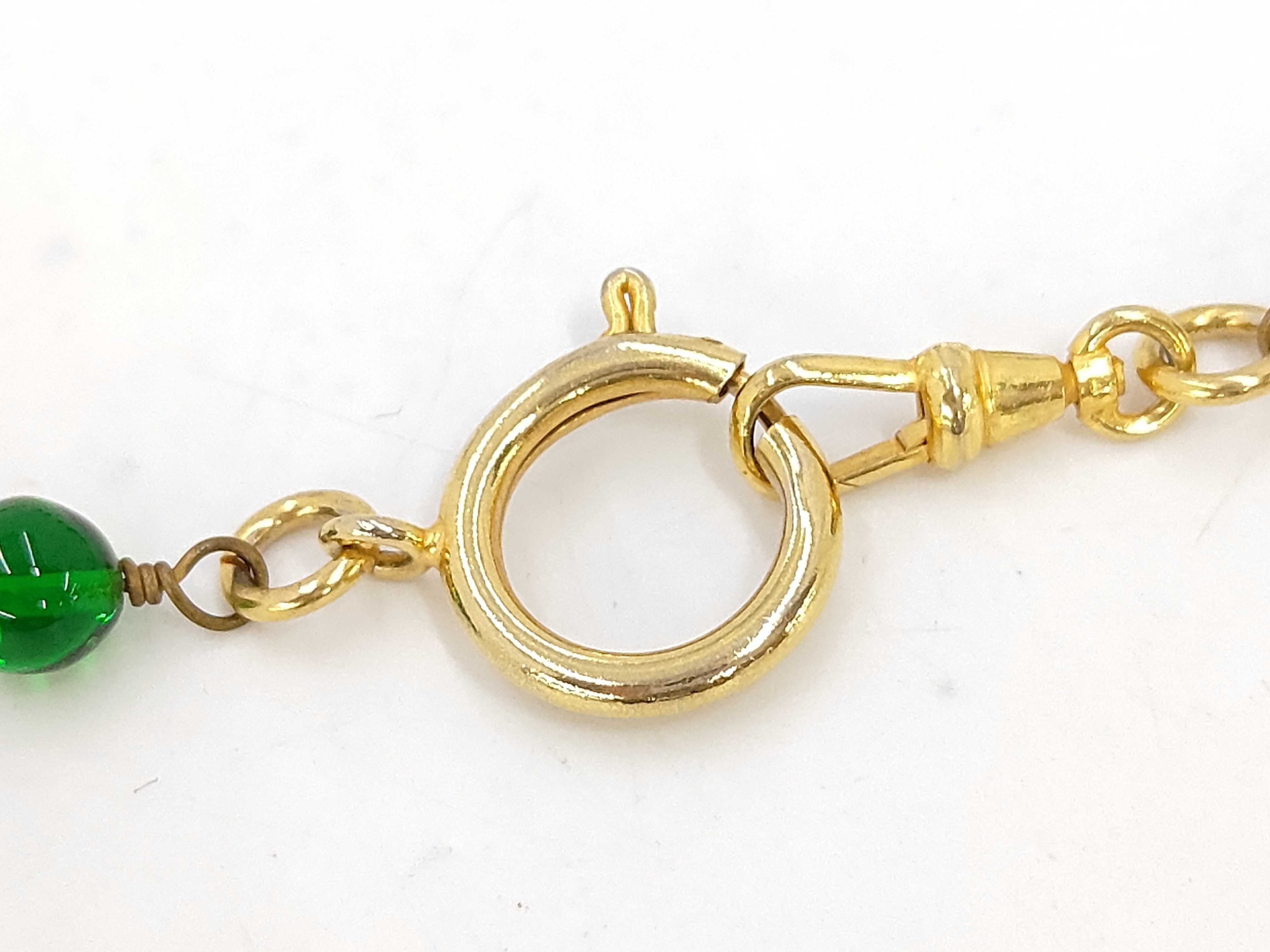 An Important Chanel Vintage Gold Plated and Green Gripoix Glass Bead Sautoir Necklace