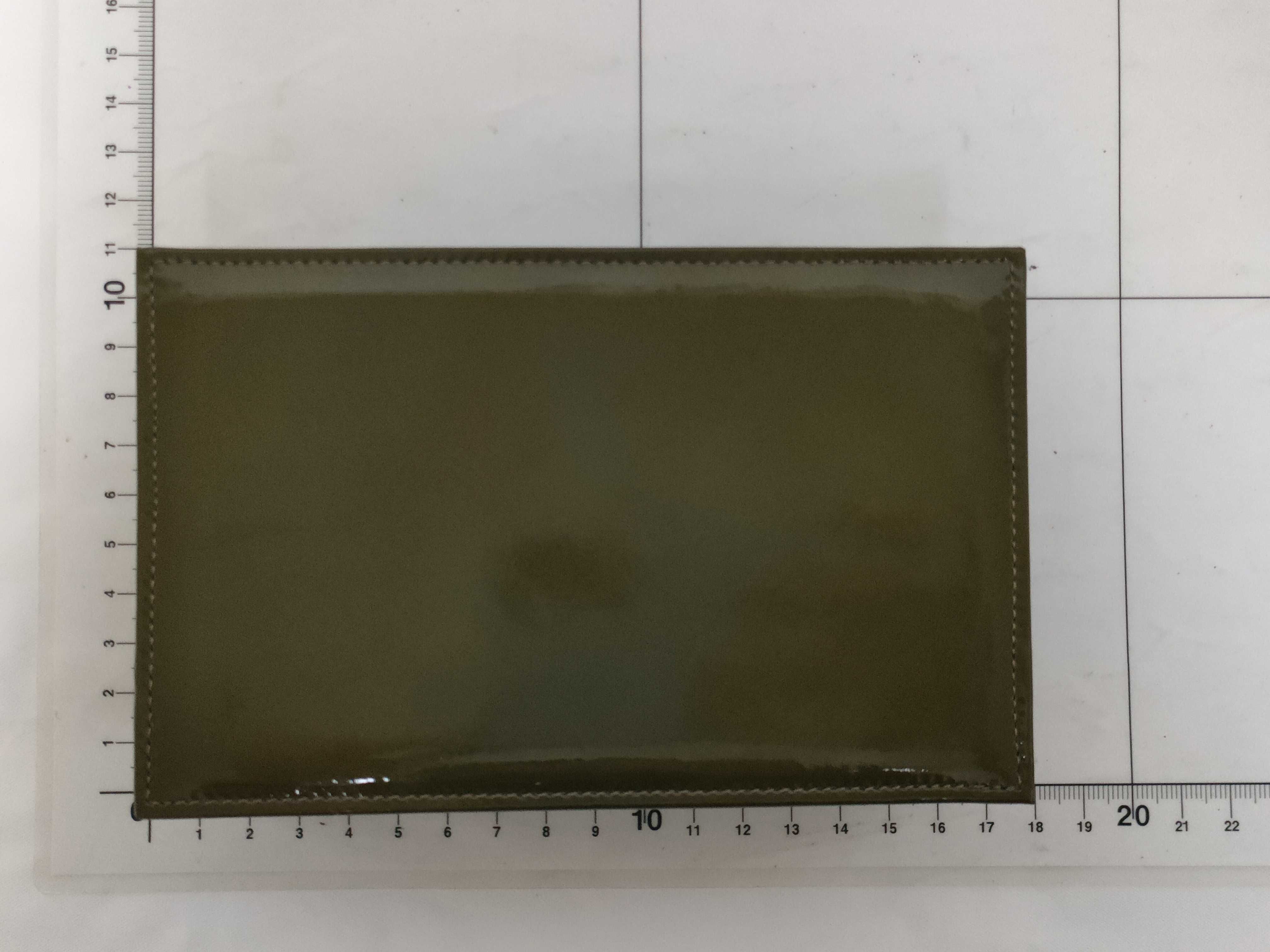 Issey Miyake Olive Green Patent Leather Structured Pouch