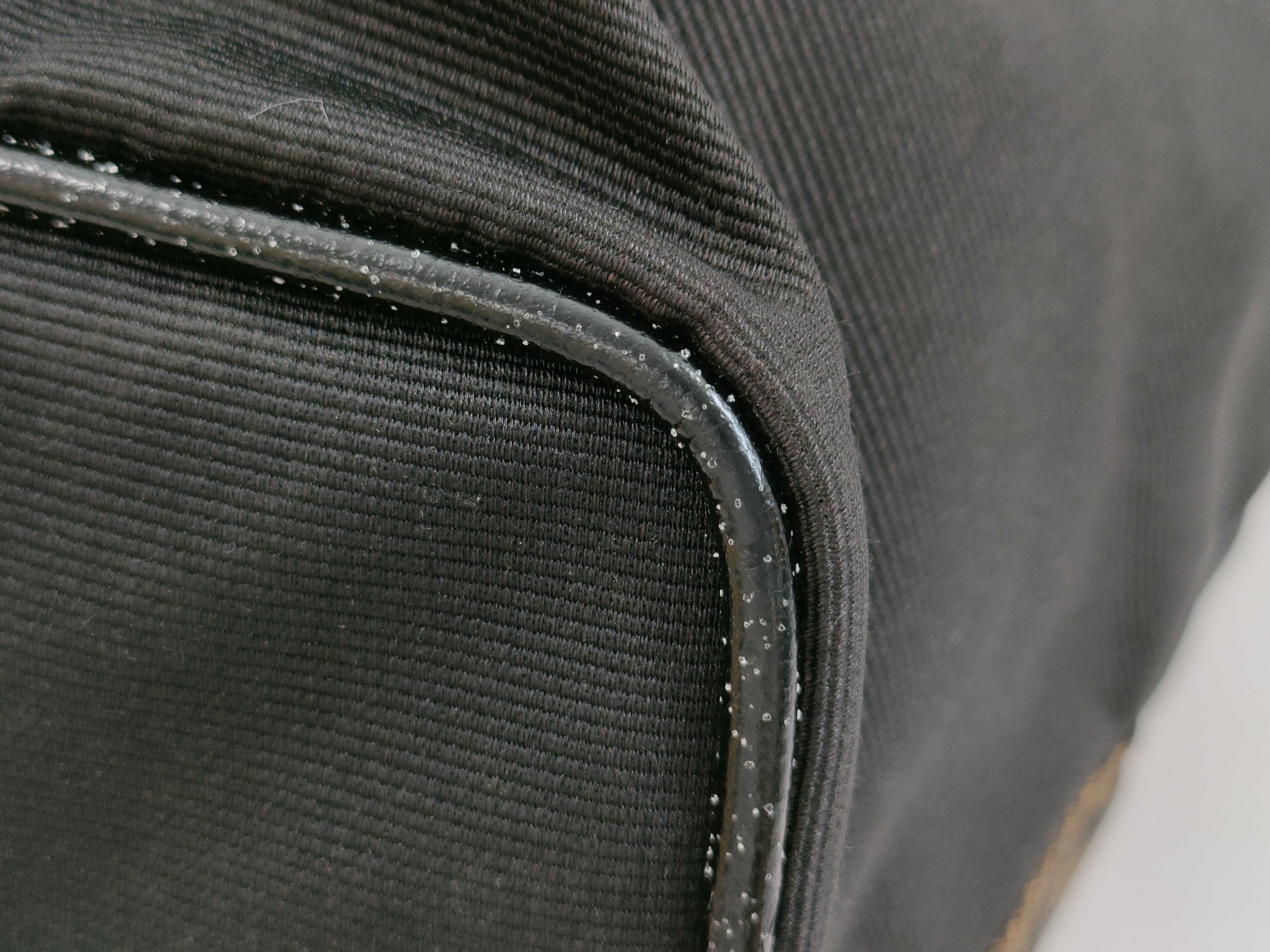 Fendi Black Ribbed Nylon Shopper Tote Bag with Logo Webbing