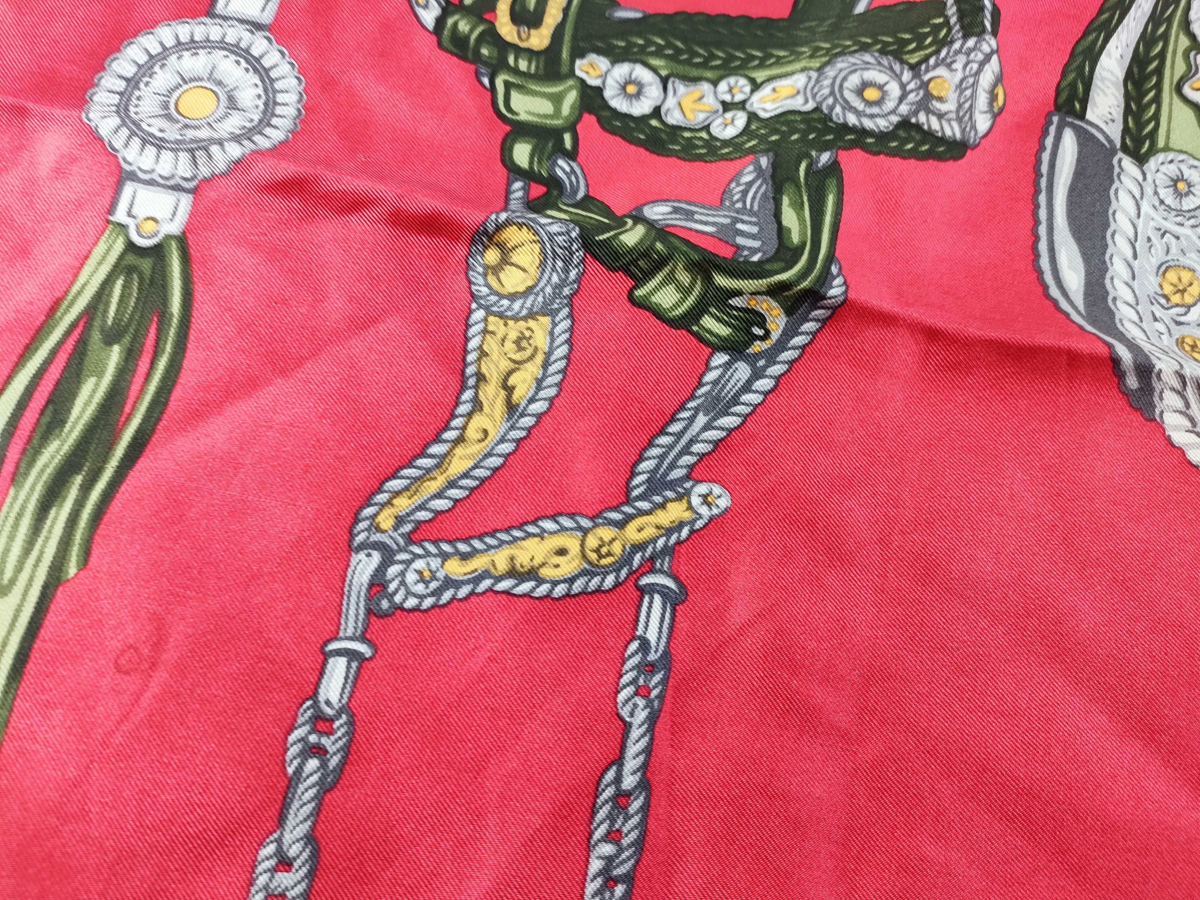 Vintage Gucci Silk Equestrian Motif Scarf