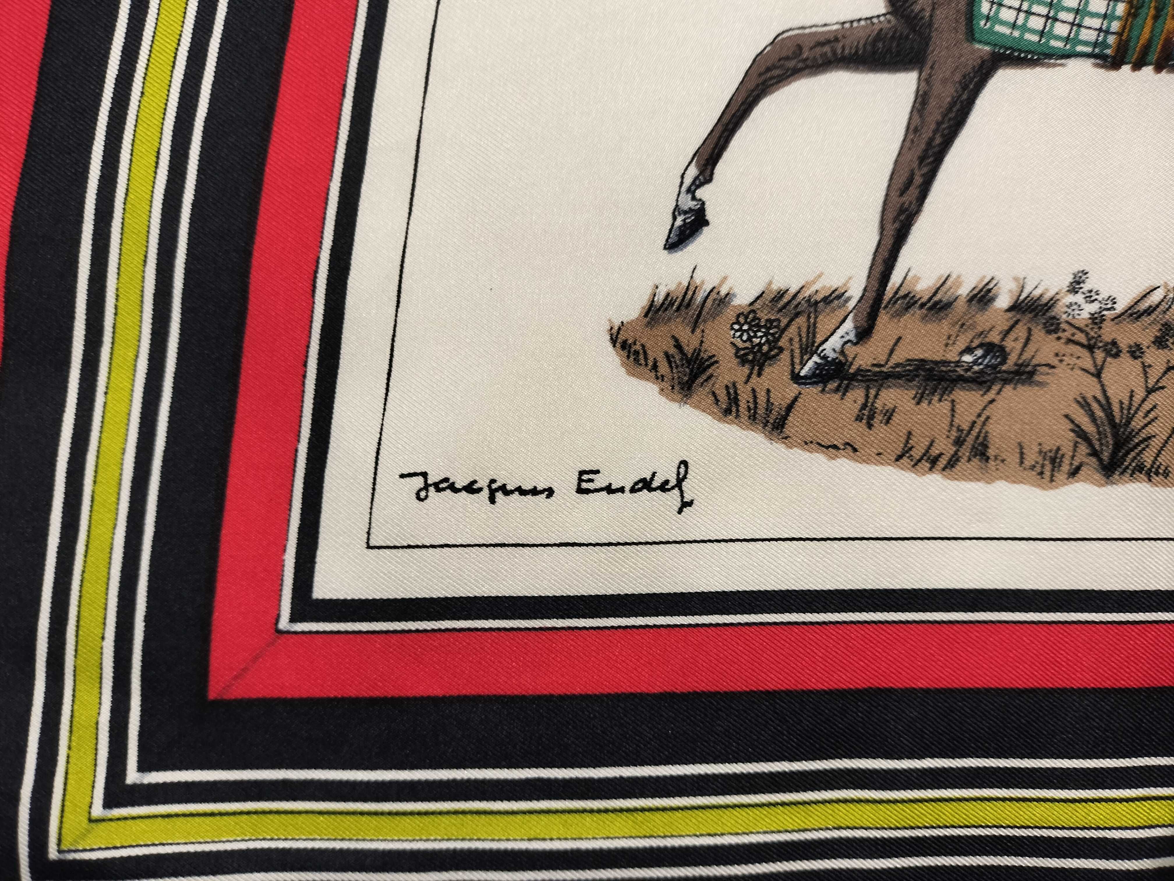 Hermes Couvertures et Tenues de Jour Silk Scarf by Jacques Eudel