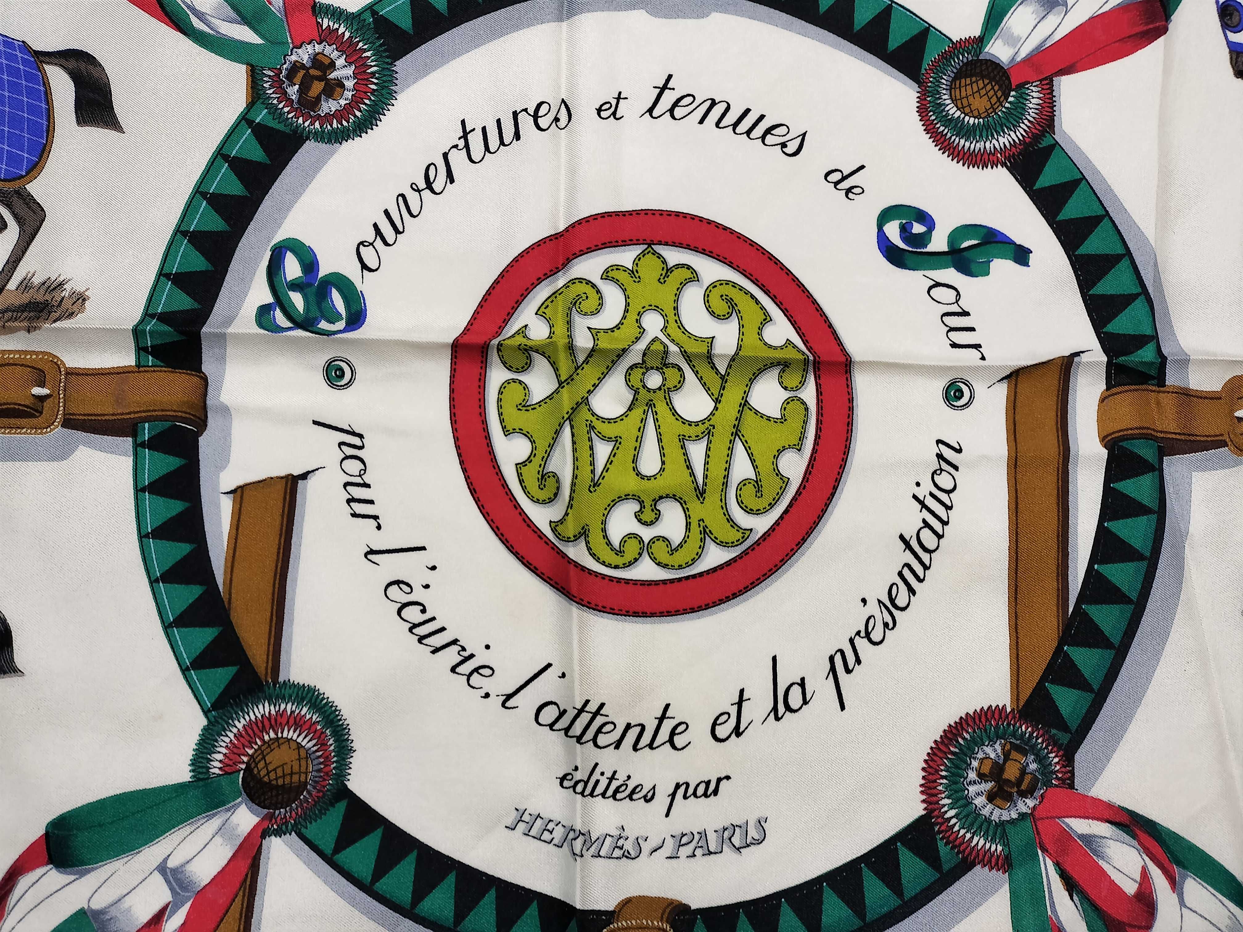 Hermes Couvertures et Tenues de Jour Silk Scarf by Jacques Eudel
