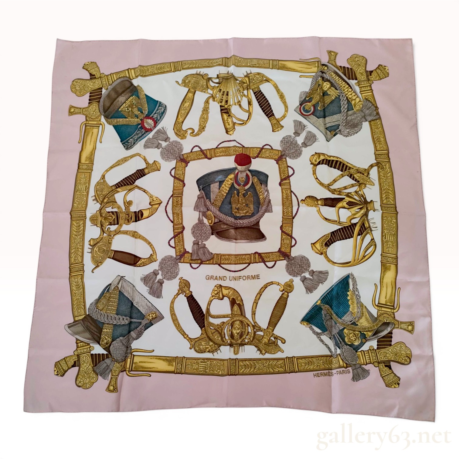 Hermes Grand Uniforme Silk Scarf Designed by Joachim Metz