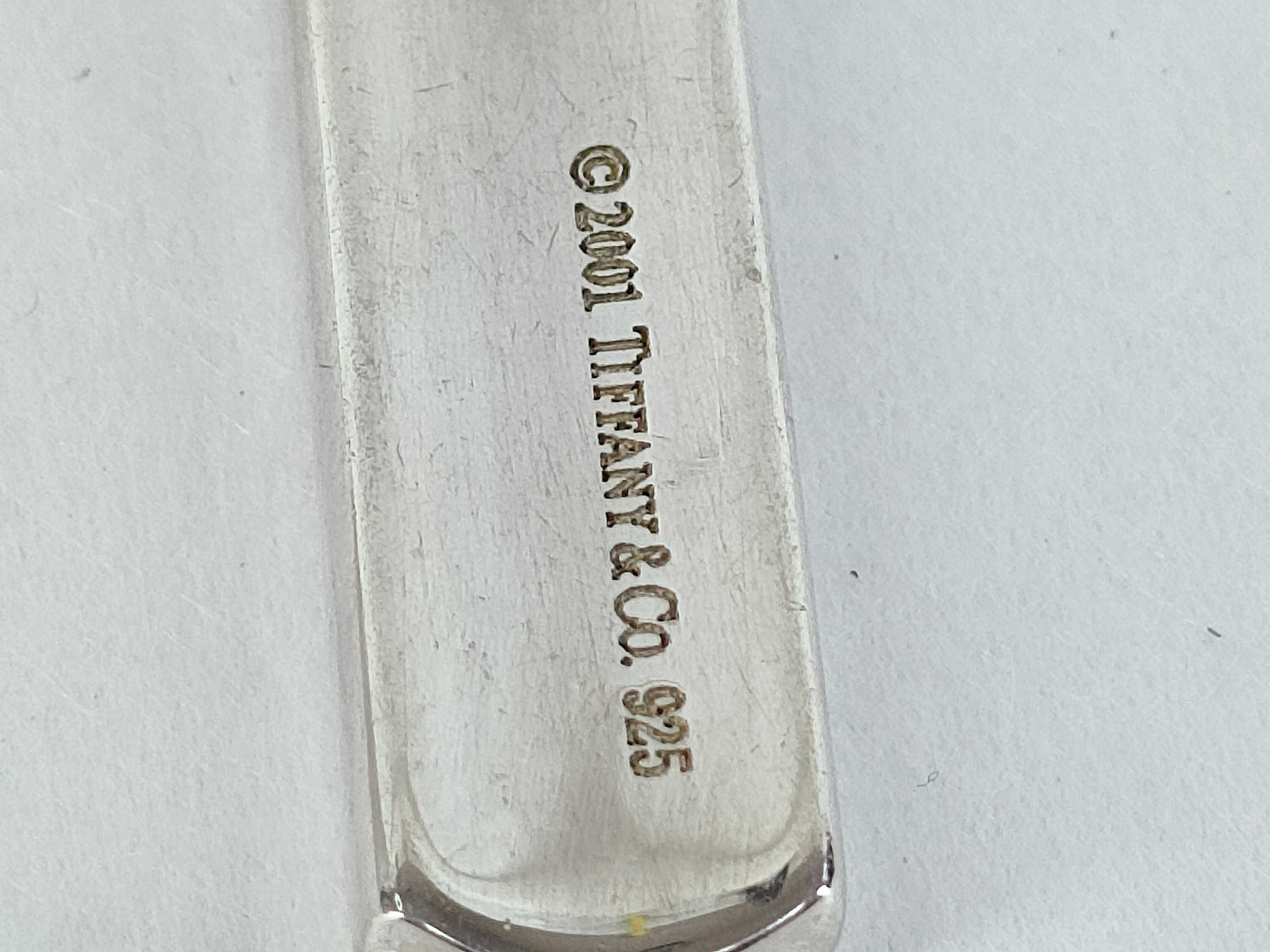 Tiffany and Co 1837 Sterling Silver Bar Pendant Necklace