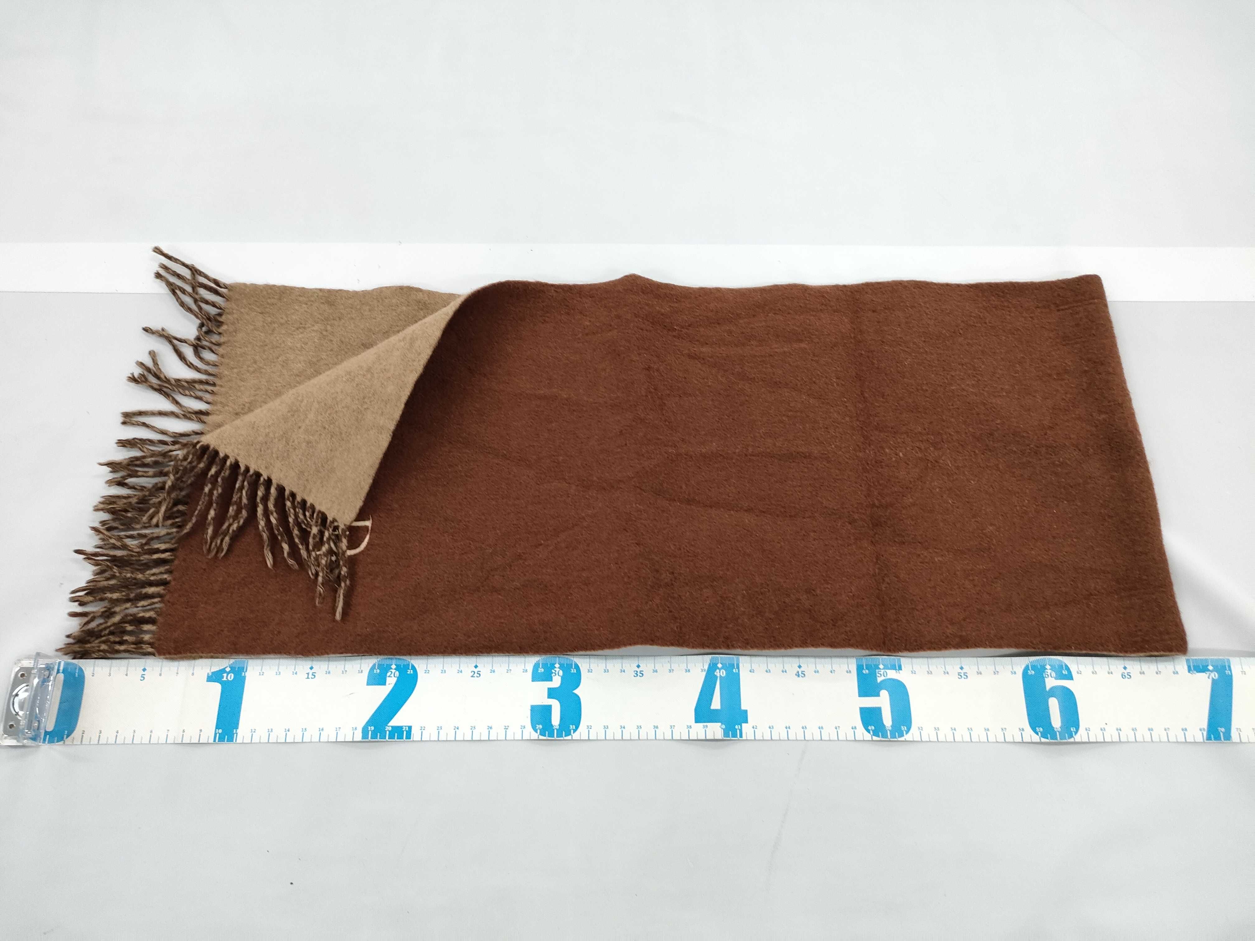 Christian Dior Reversible Wool and Cashmere Scarf in Russet and Camel