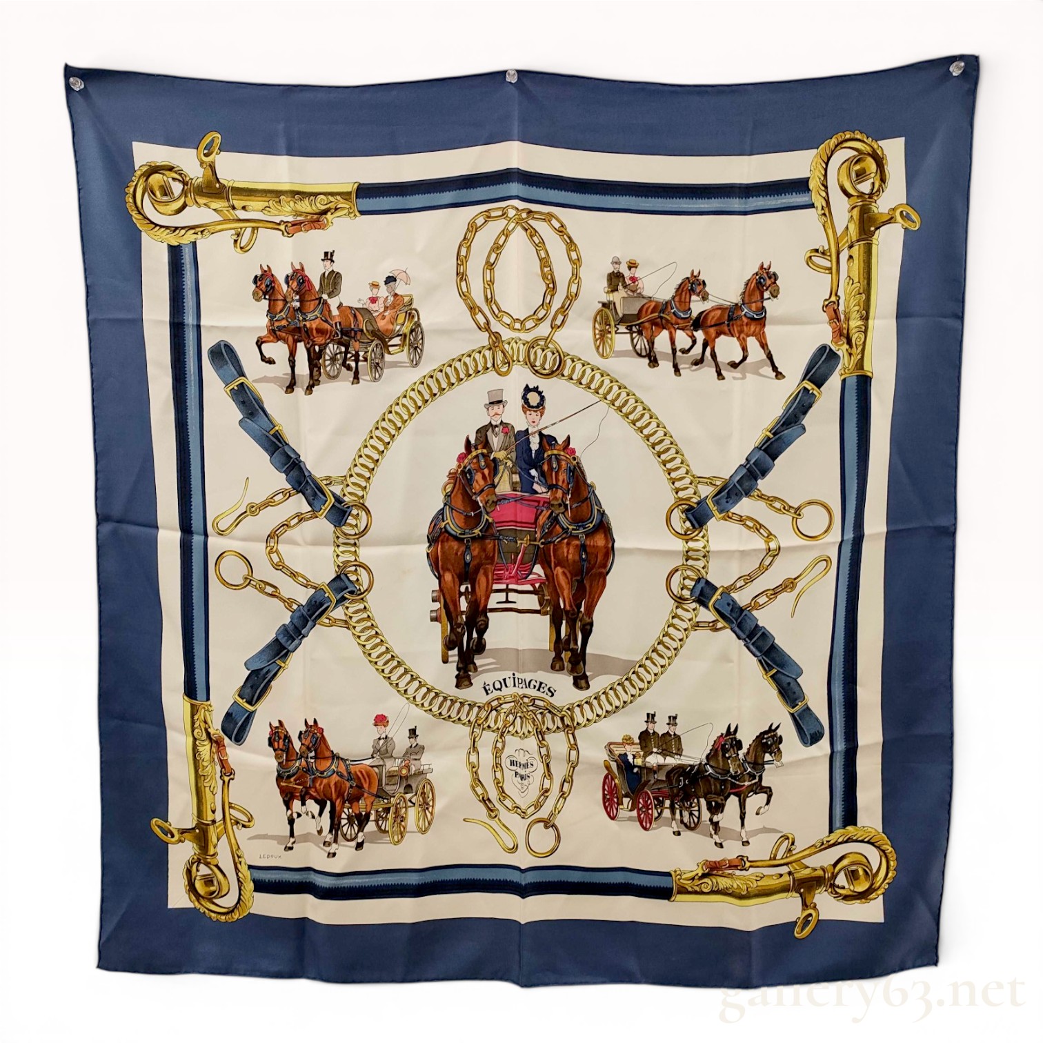 Hermes Equipages Silk Scarf