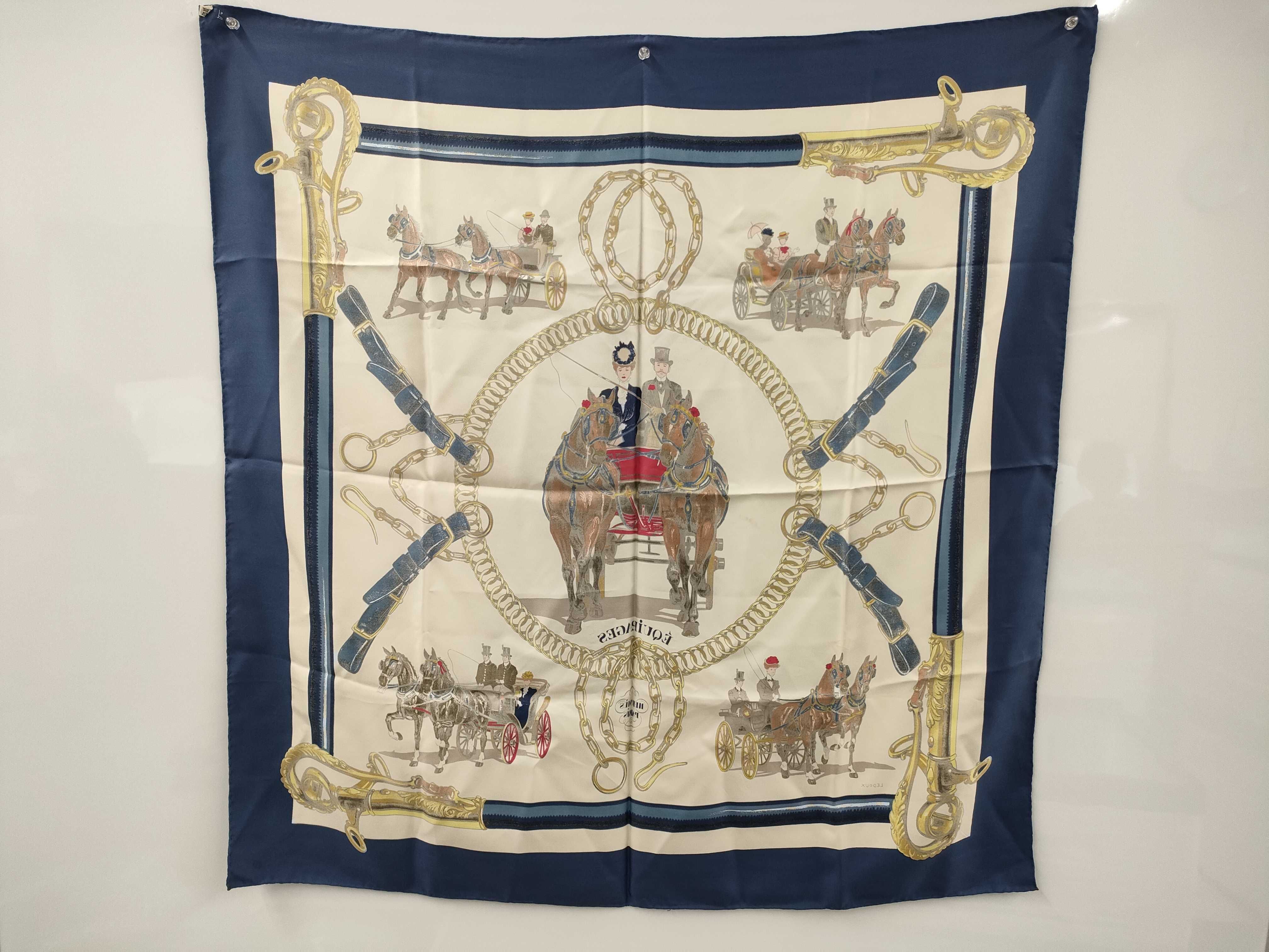 Hermes Equipages Silk Scarf
