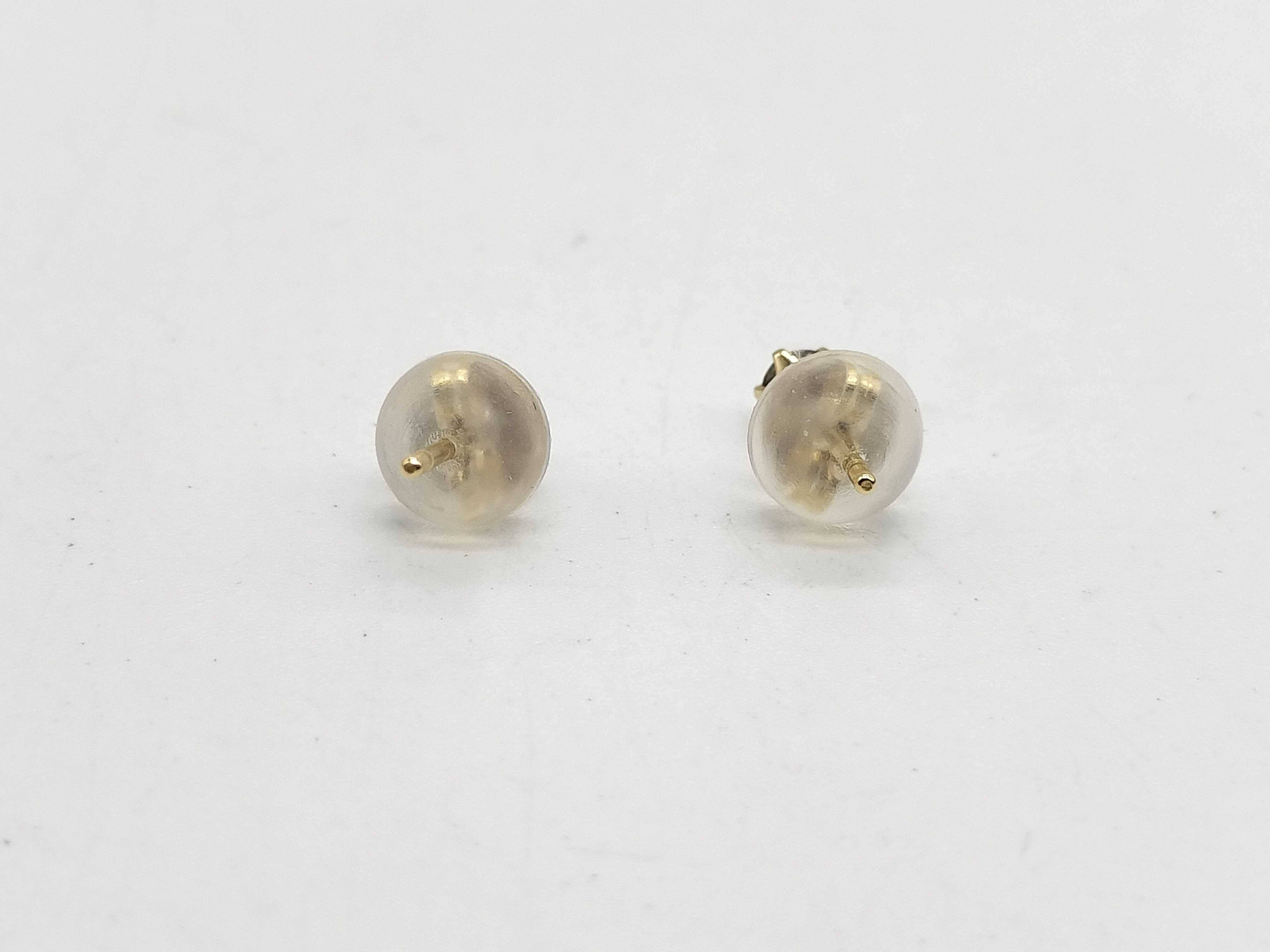A Pair of Diamond and 18K Yellow Gold Stud Earrings