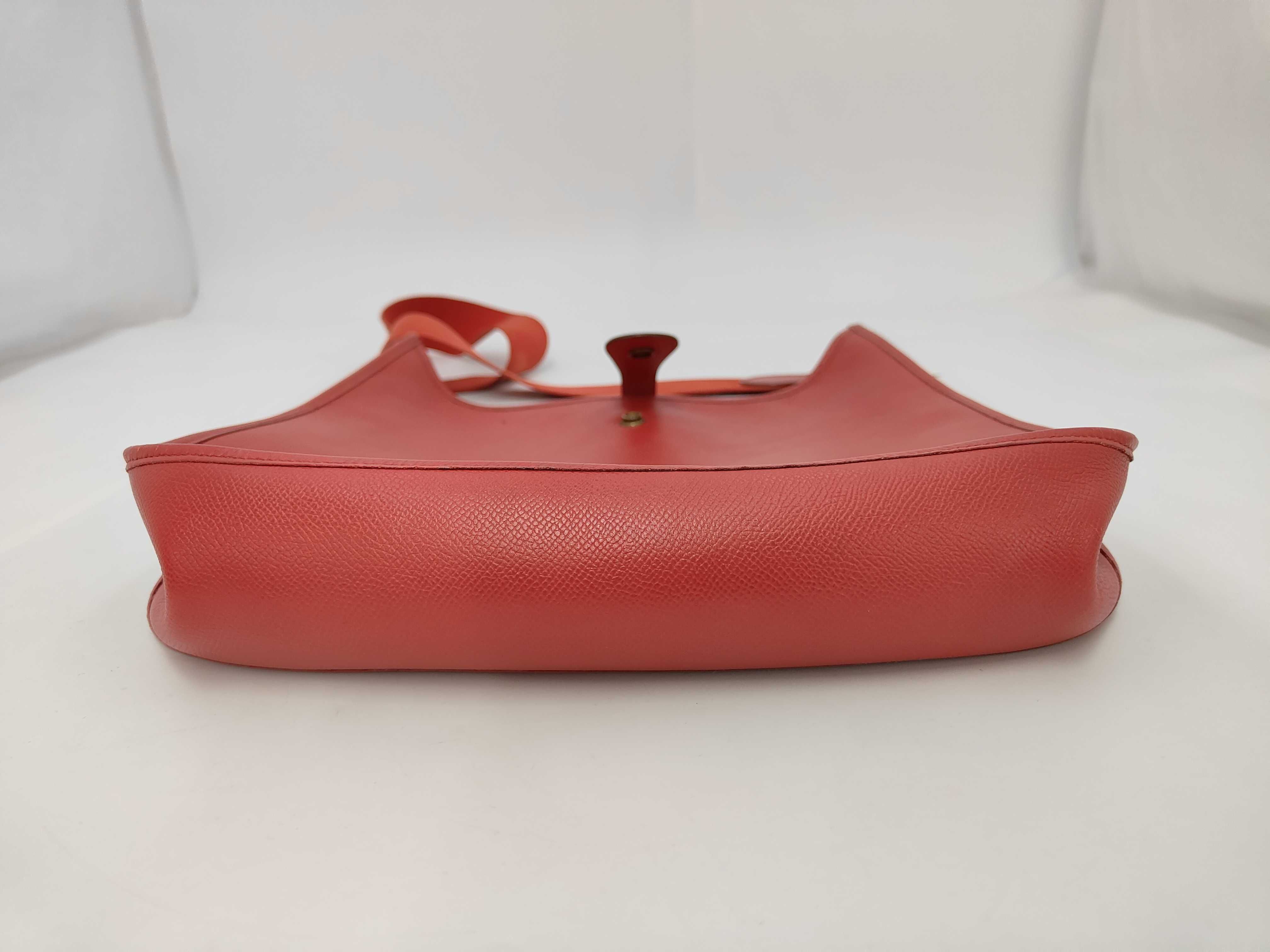 Hermes Evelyne I 29 PM Shoulder Bag in Rouge Vif Courchevel Leather